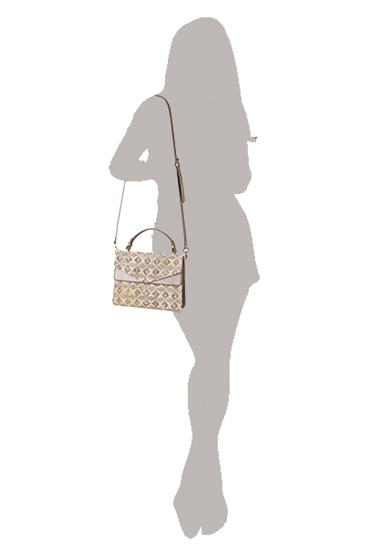 Hibiscus - Grey Leather Shoulder Bag