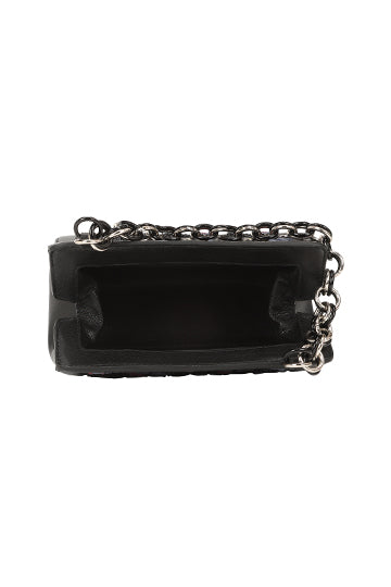 Adia Black Handheld Leather Bag