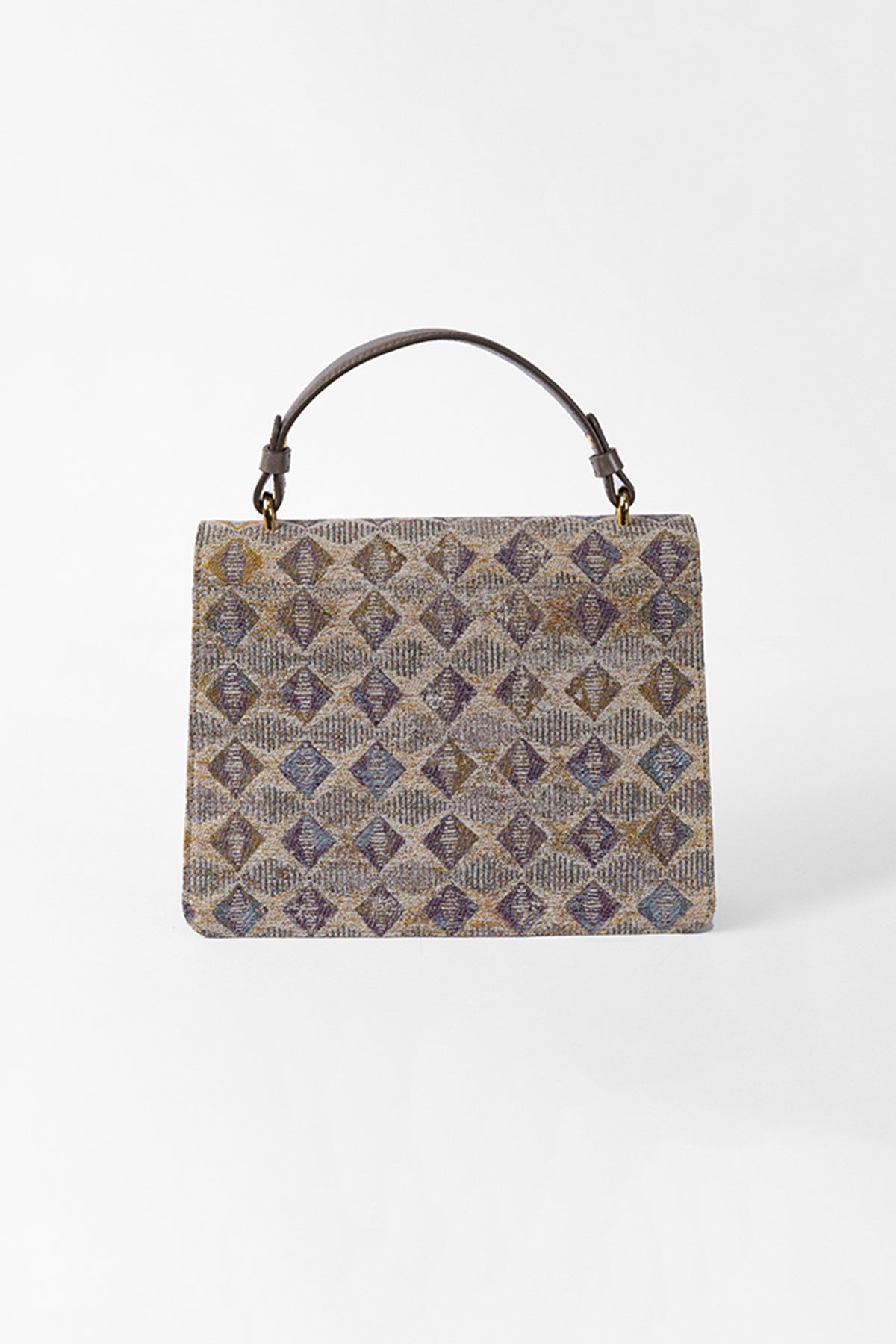 Hibiscus - Grey Leather Shoulder Bag