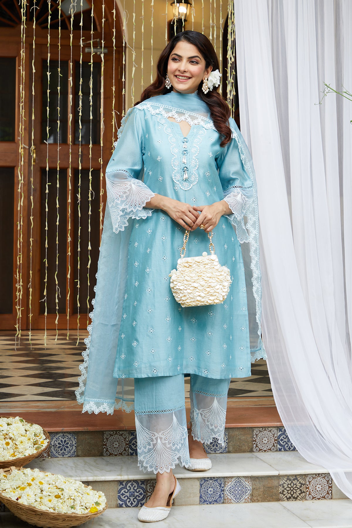 Mogra Embellished Potli Bag