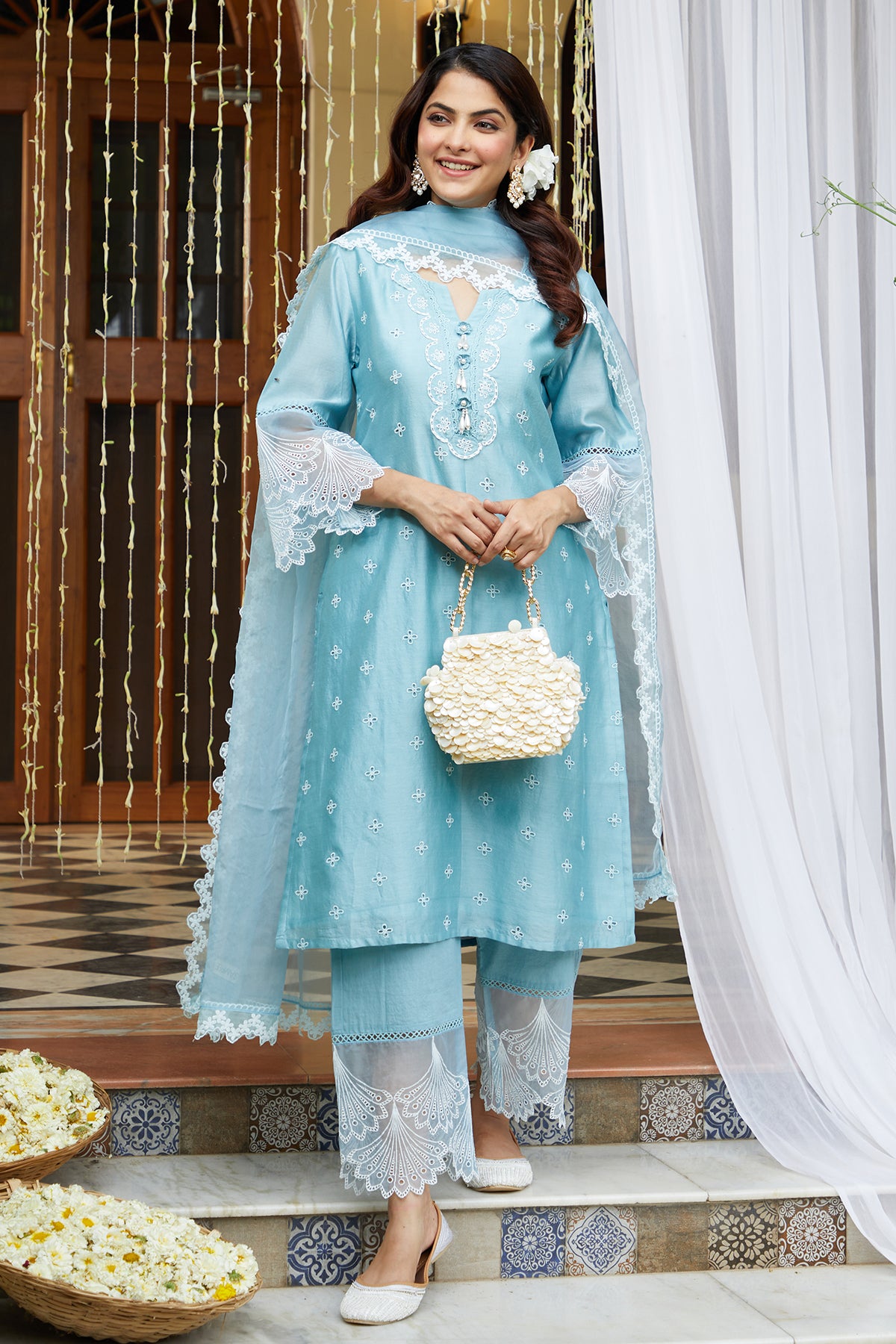 Mogra Embellished Potli Bag