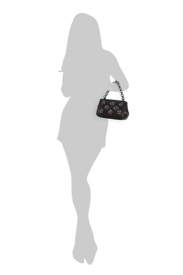 Adia Black Handheld Leather Bag