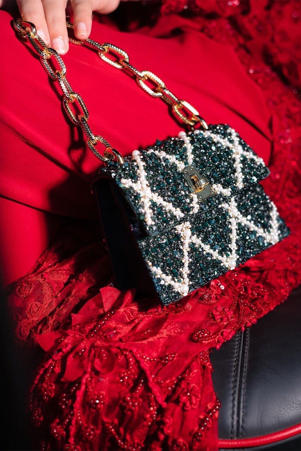 Sharnamli Erica Emerald Handheld Mini Bag