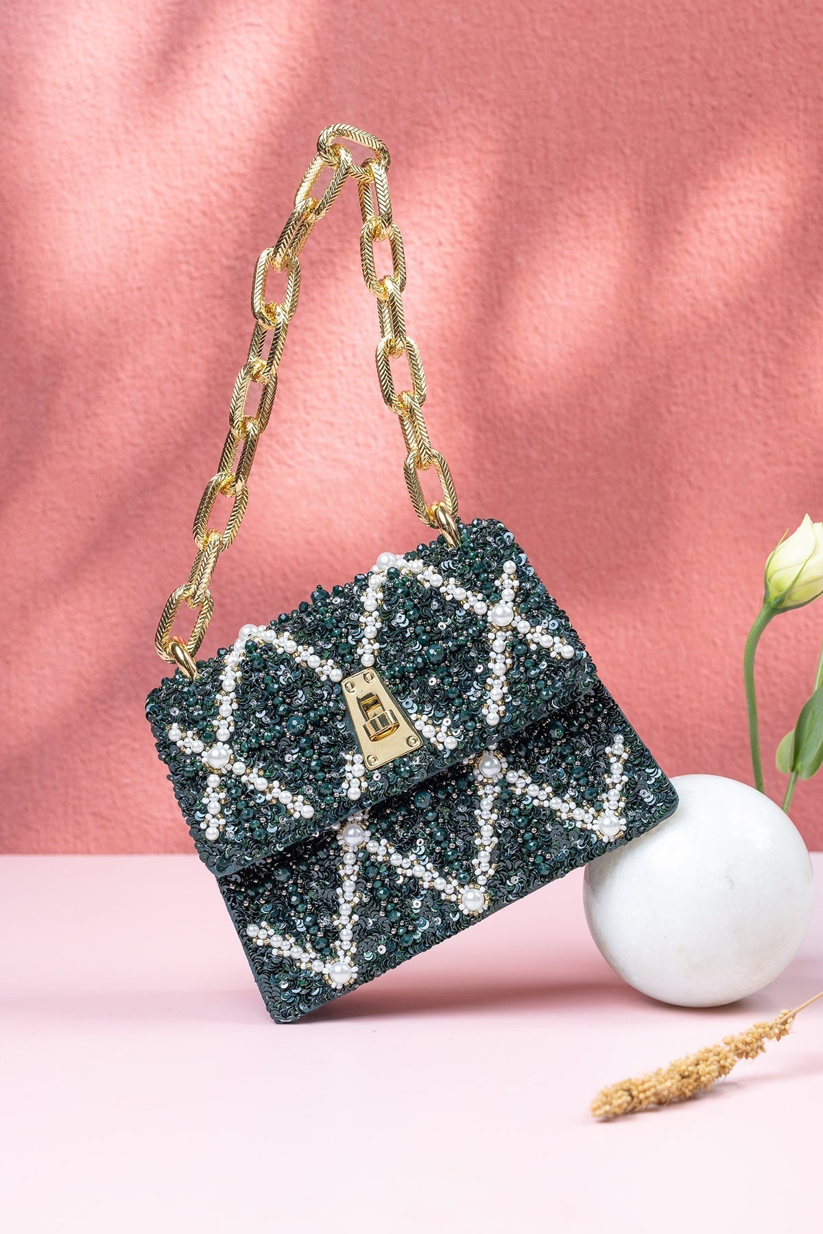 Sharnamli Erica Emerald Handheld Mini Bag
