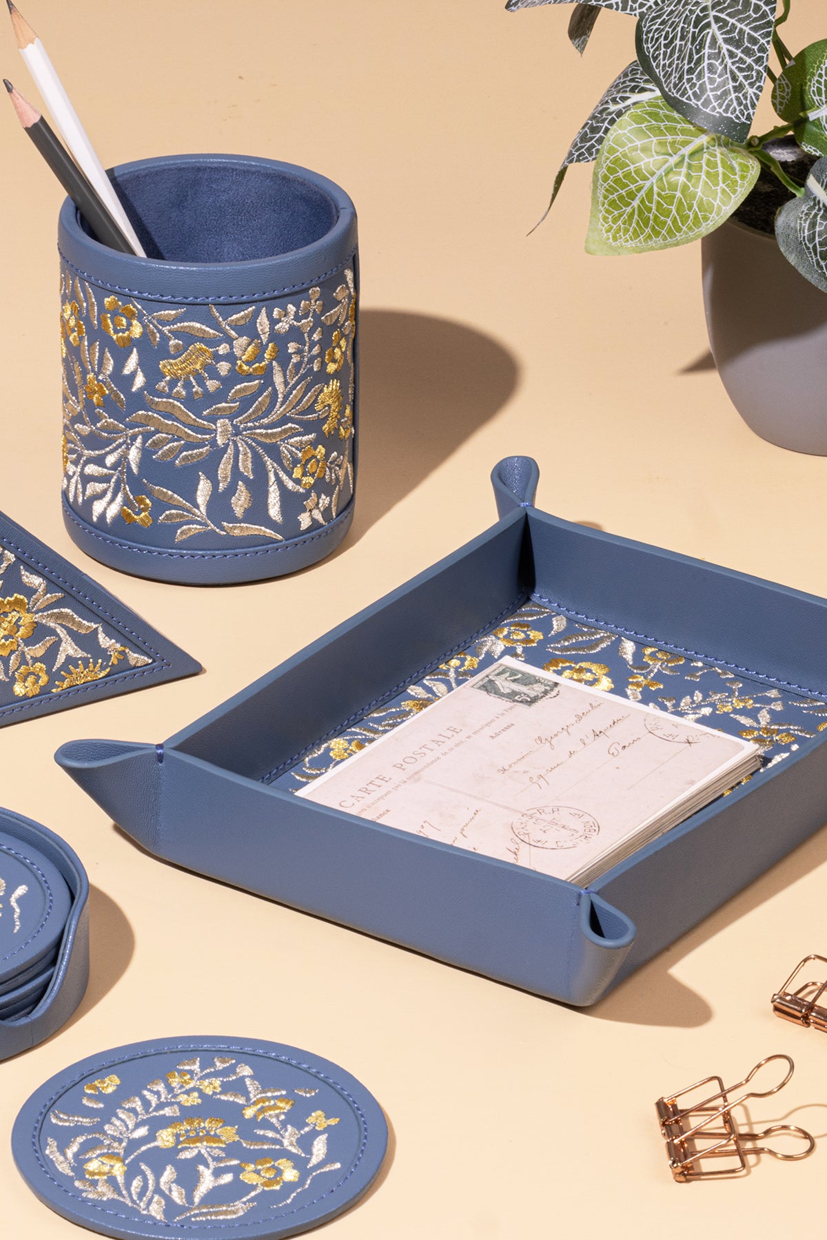 Maple Pen Holder - Powder Blue