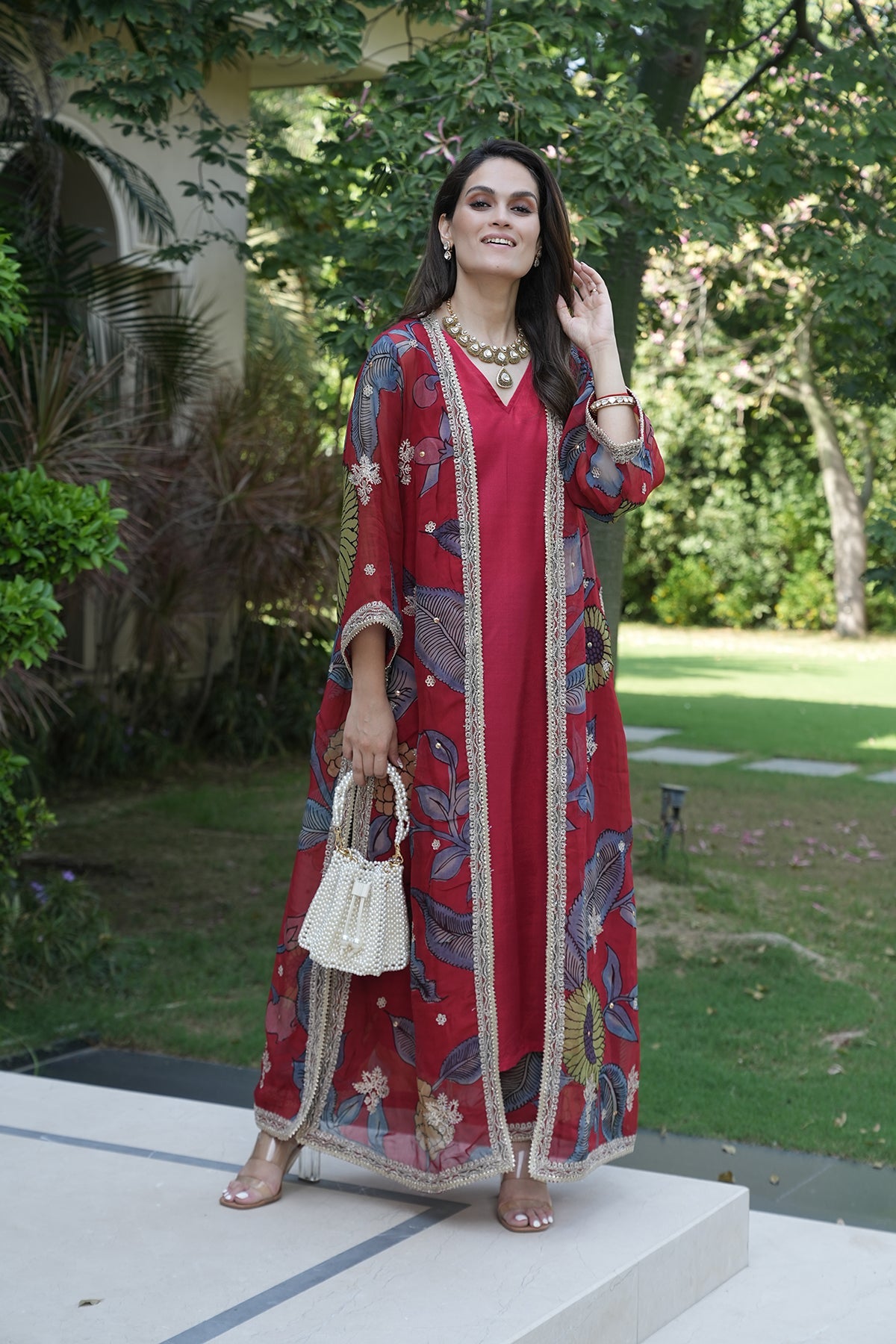 Anushka with the Jaipur Pearl Beaded Potli Bag