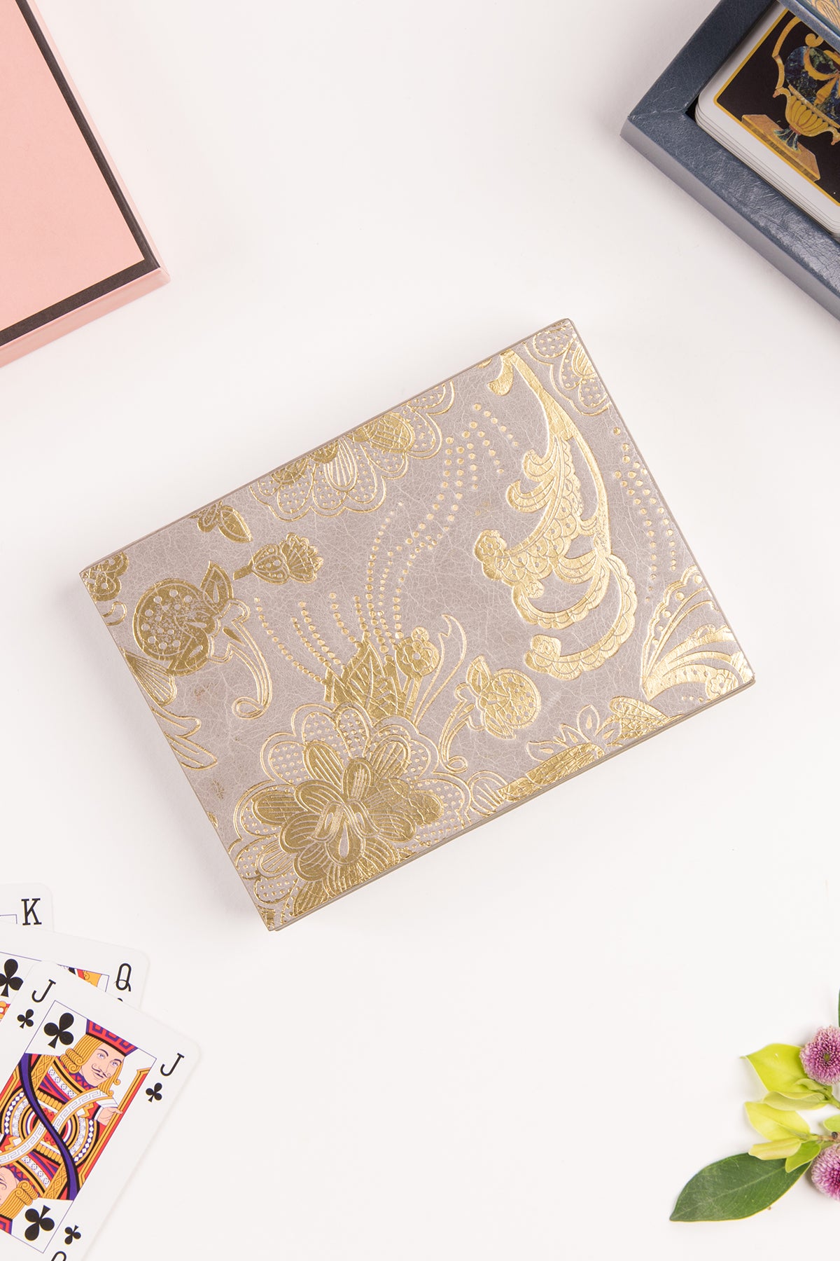 Gulmohar Playing Cards Box - Grey