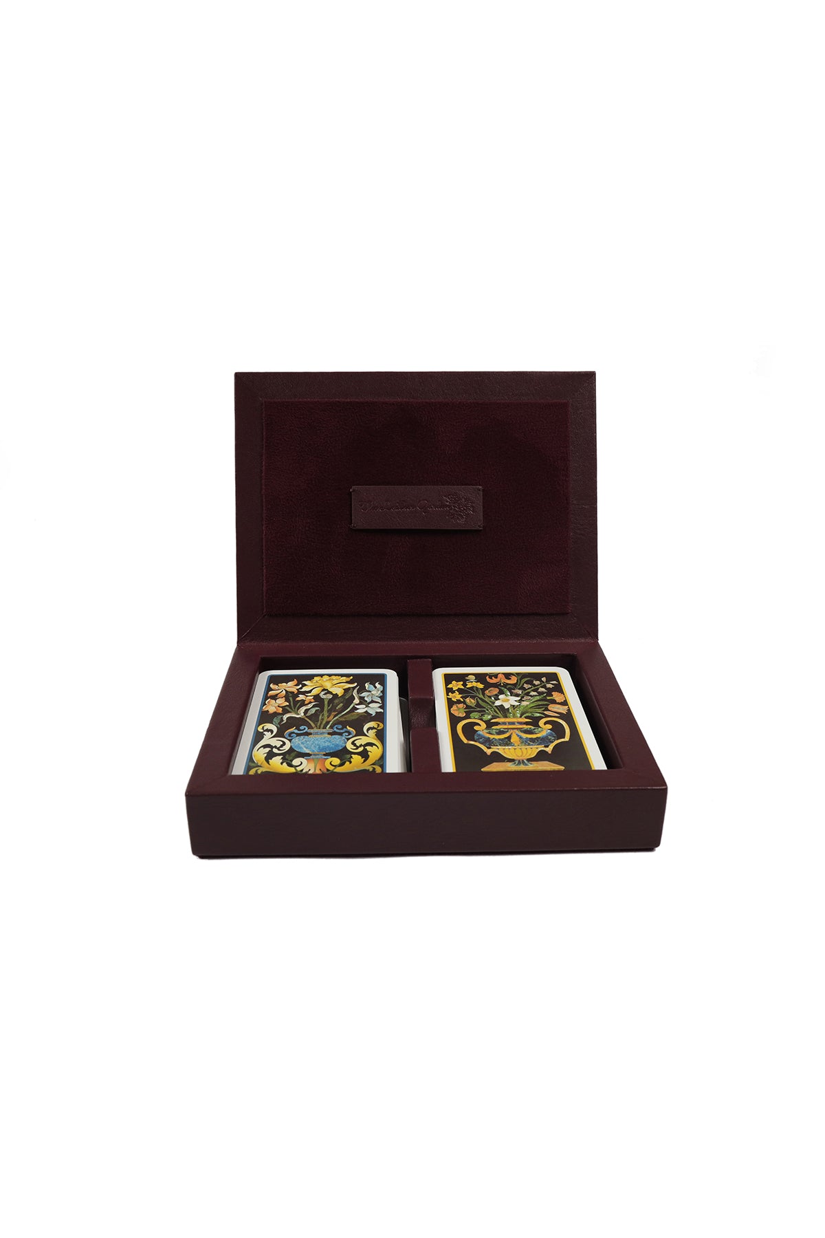 Oak Playing Cards Box - sangria