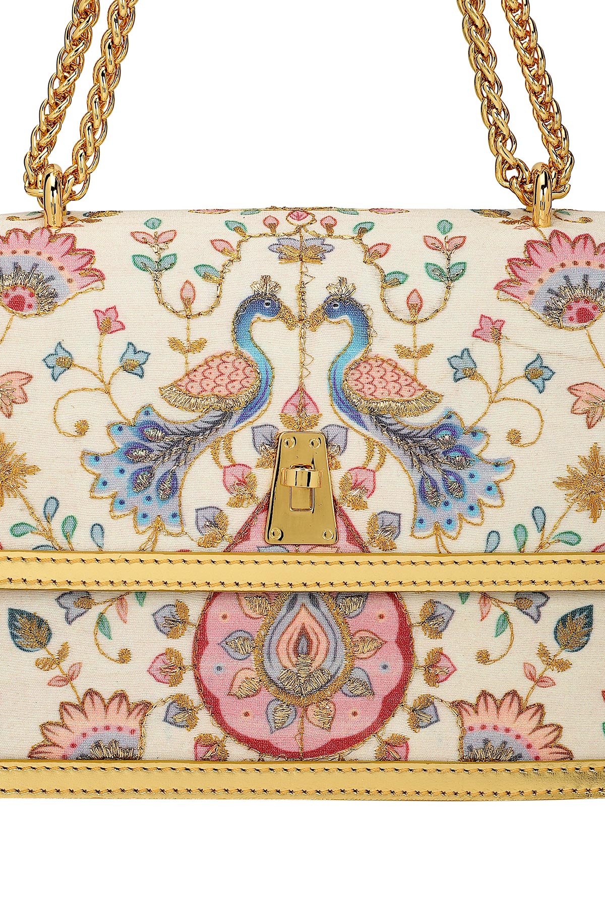 Manika Embroidered Leather Shoulder Bag
