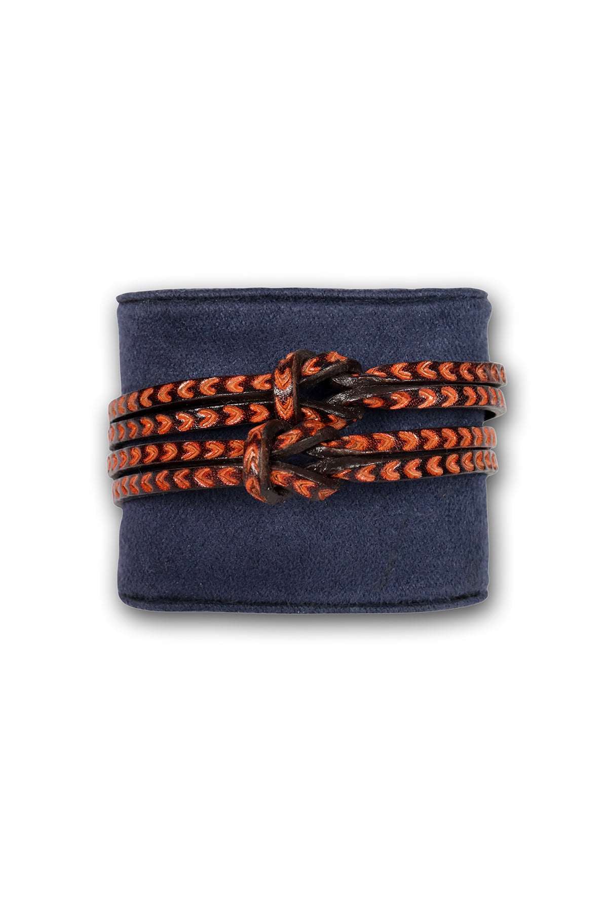 Hand tooled bracelet with knot detail