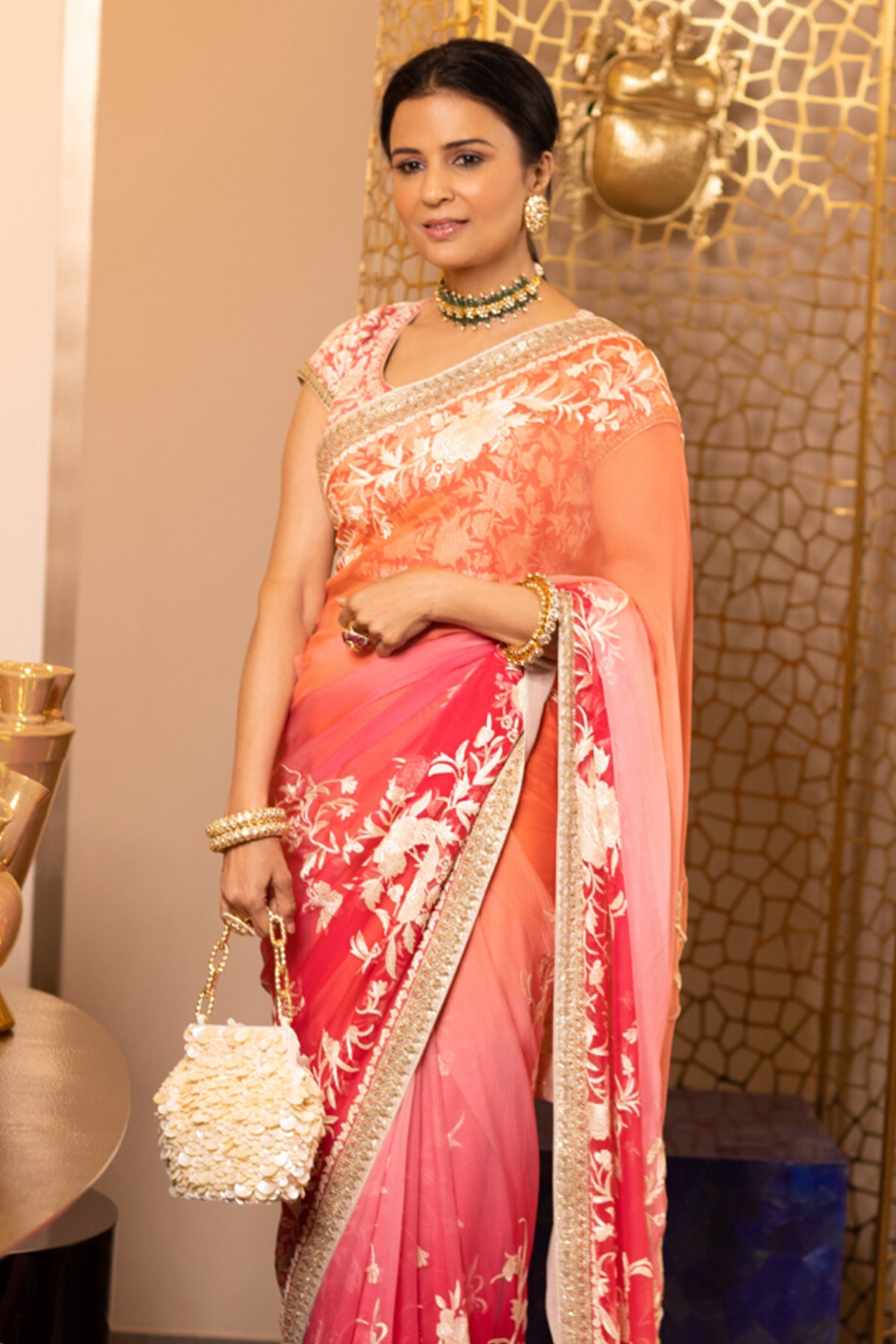 Mogra Embellished Potli Bag