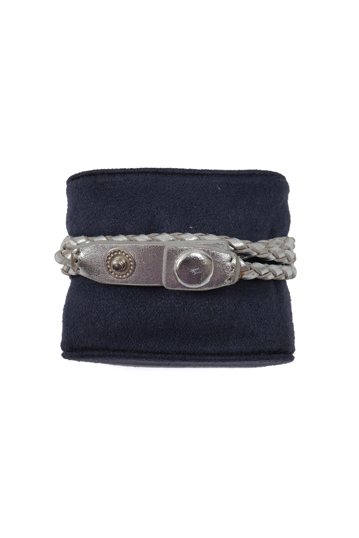 Metallic Silver Braided Bracelet