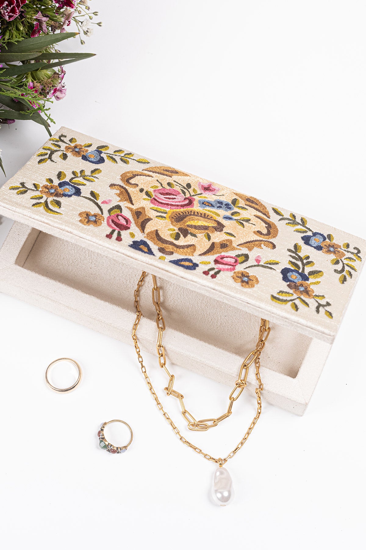 Vintage Embroidery Money Box