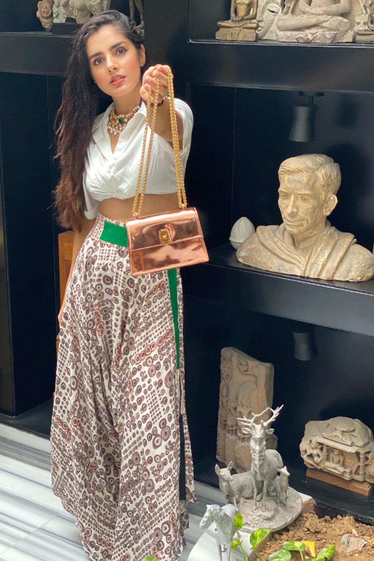 Primrose-Rose Quartz Leather Shoulder Bag