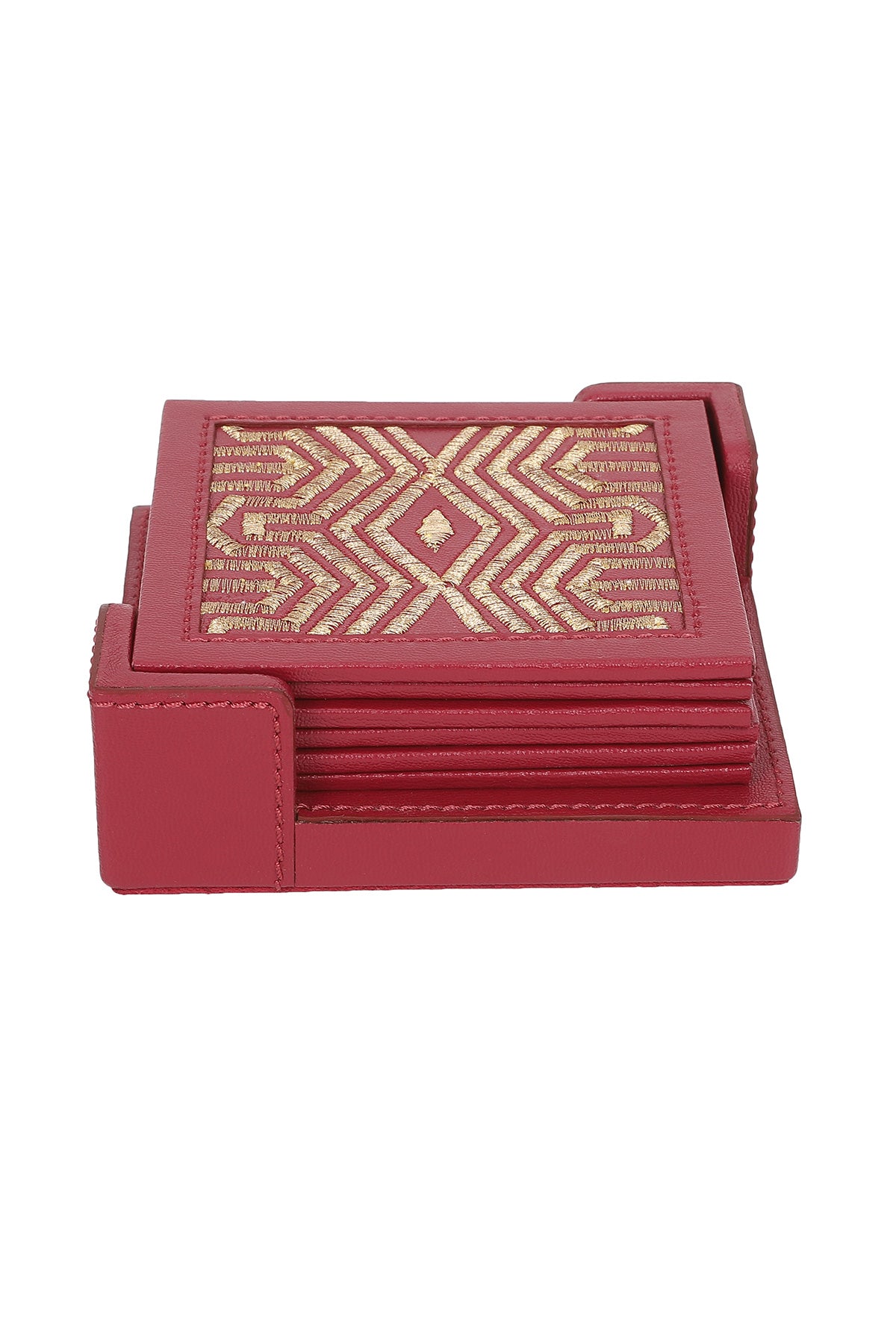Maple Coaster Set (Set of 6) -Ruby