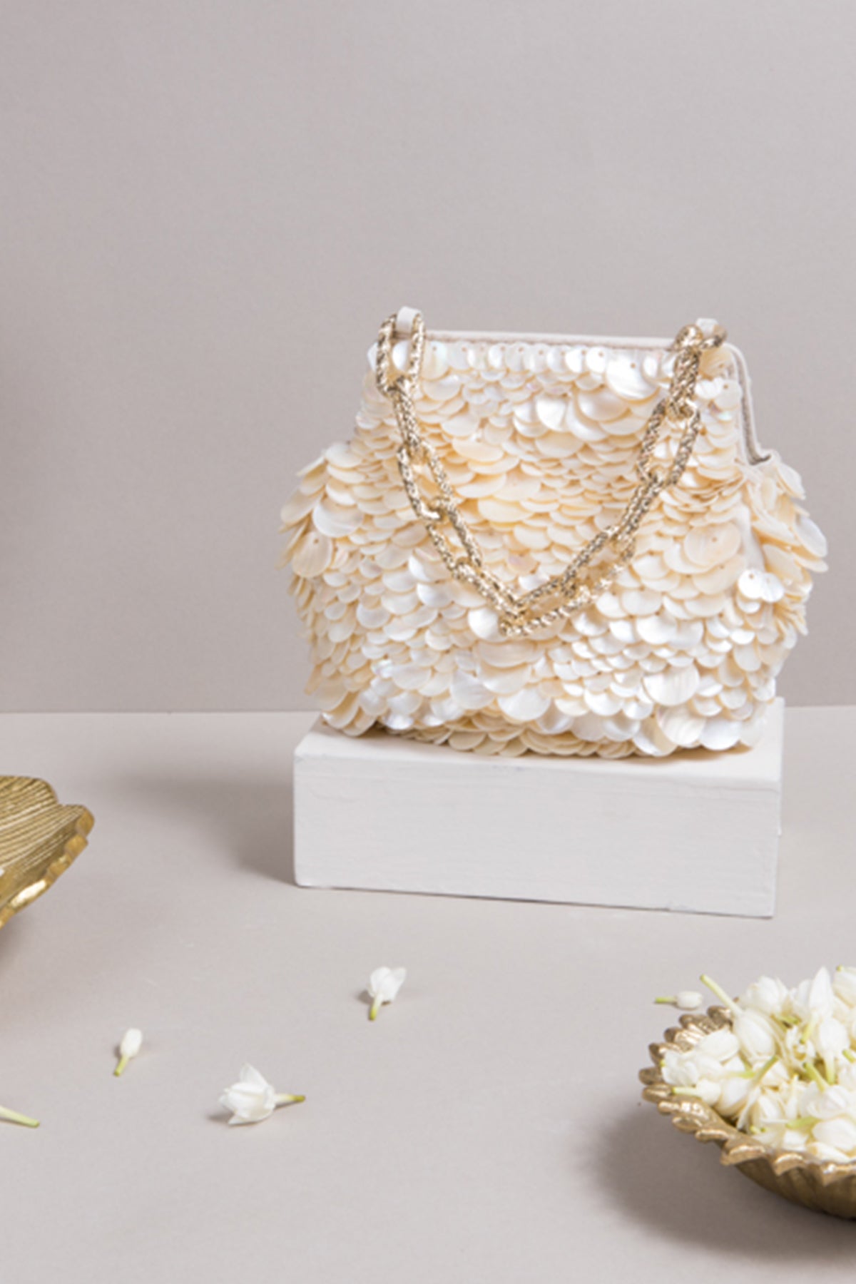 Mogra Embellished Potli Bag