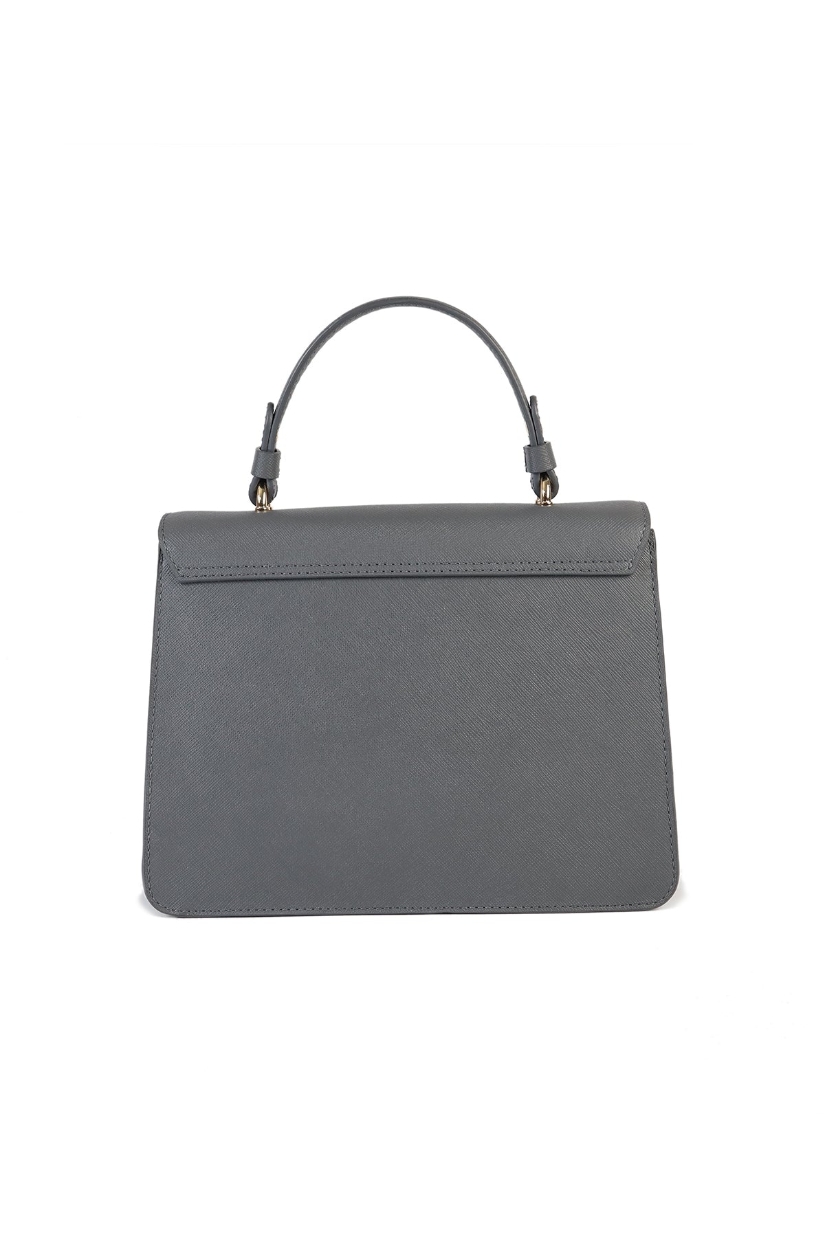 Aster-Grey Leather Shoulder Bag