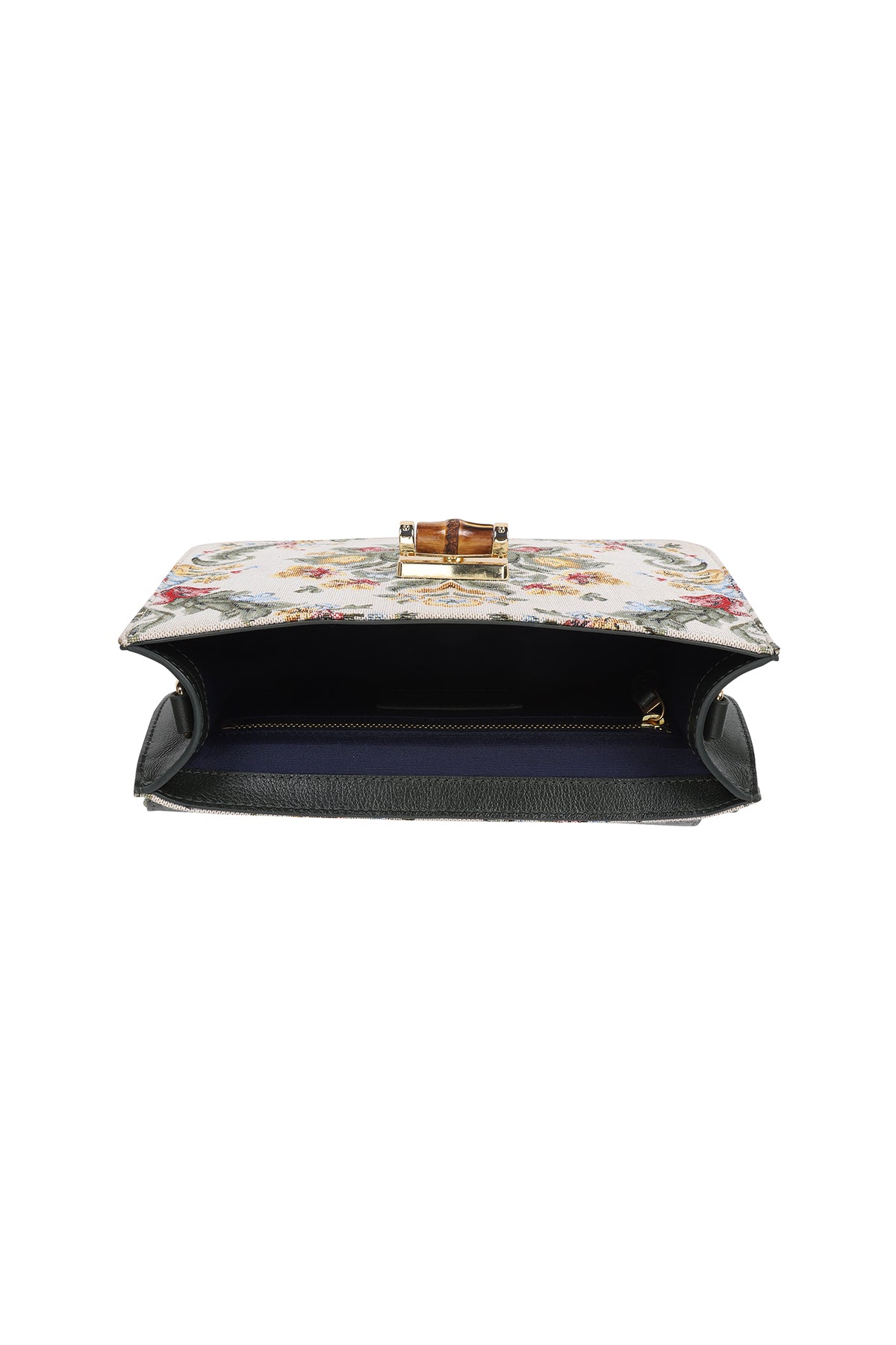 Hydrangea Forest  Green Leather Shoulder Bag