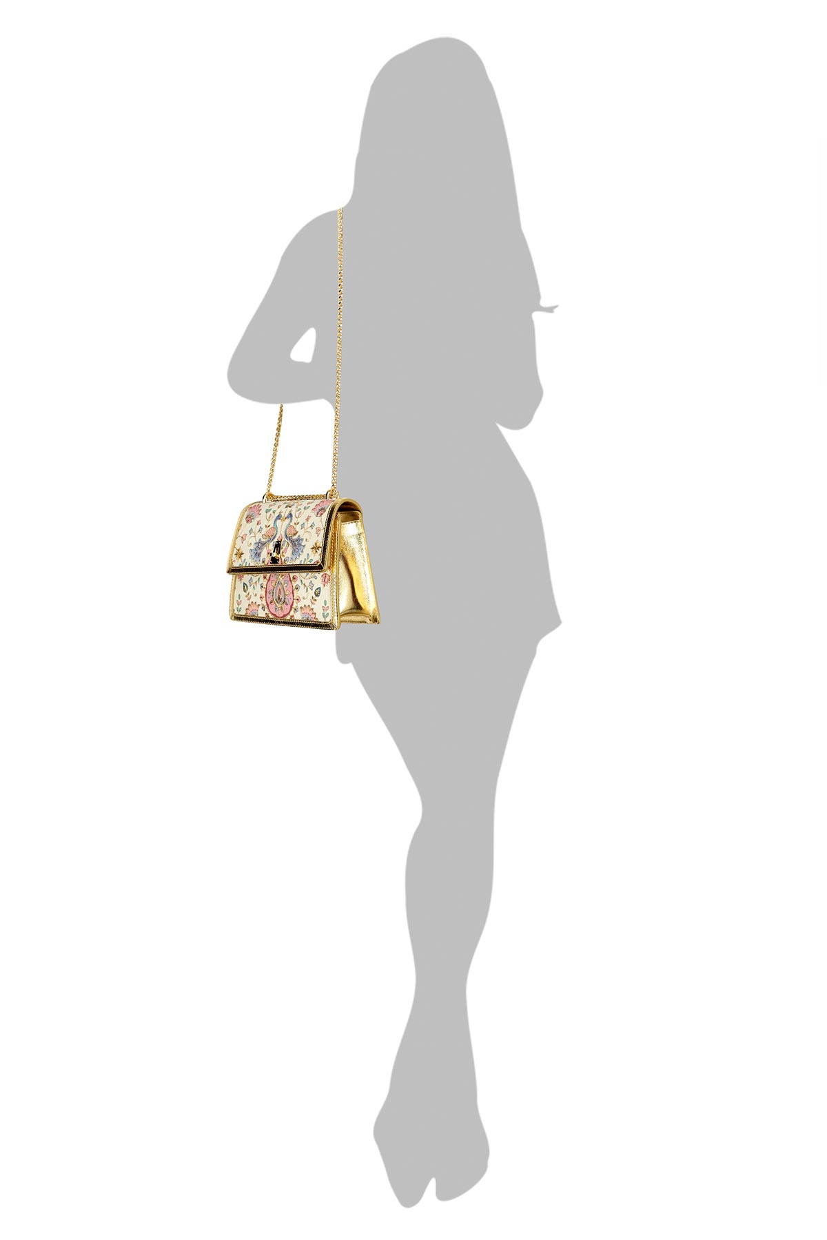 Manika Embroidered Leather Shoulder Bag