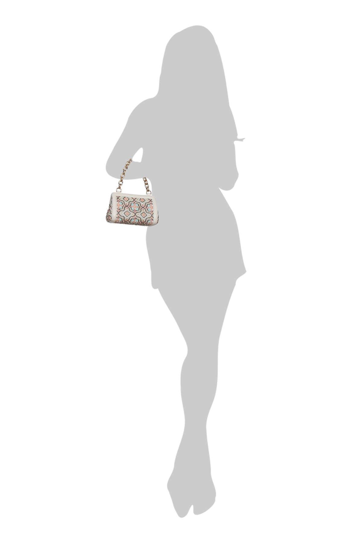 Geranium-Nude Leather Shoulder Bag