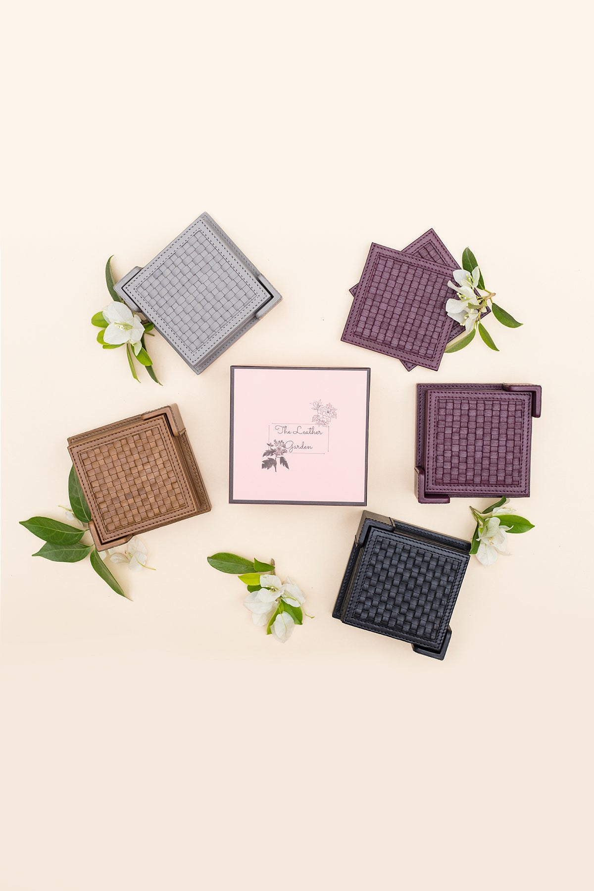 Oak Coaster Set (Set of 6) - Slate