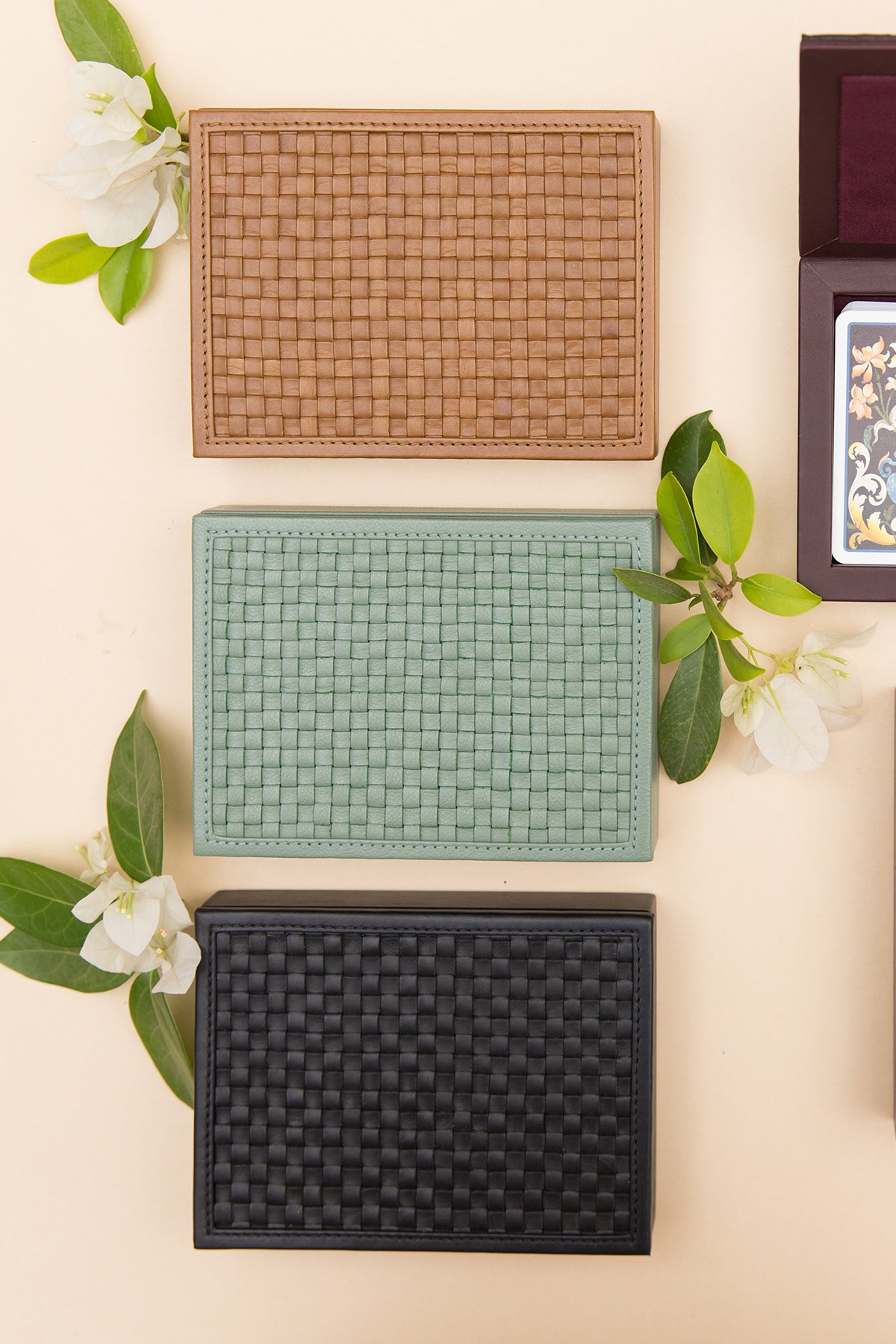 Oak Playing Cards Box - Mud