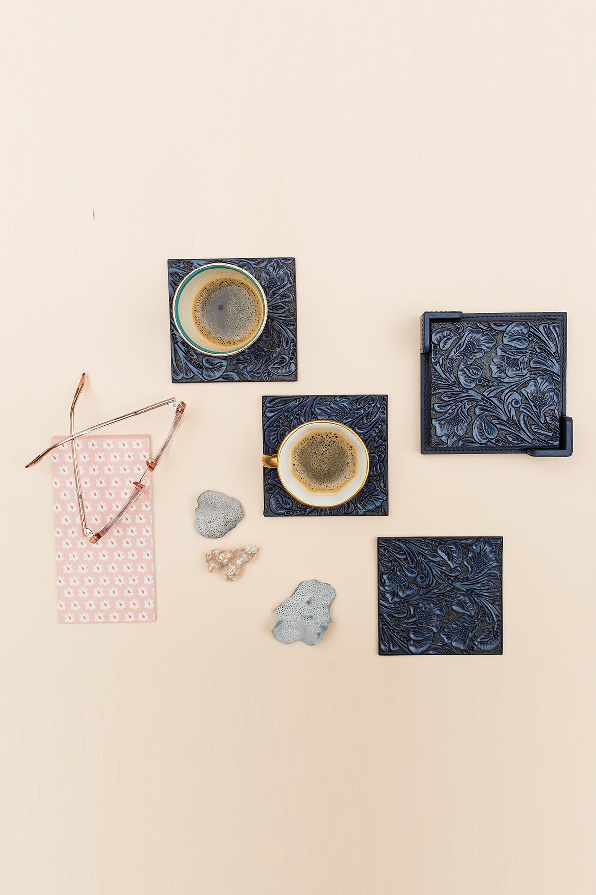 Banyan Coaster Set - Indigo