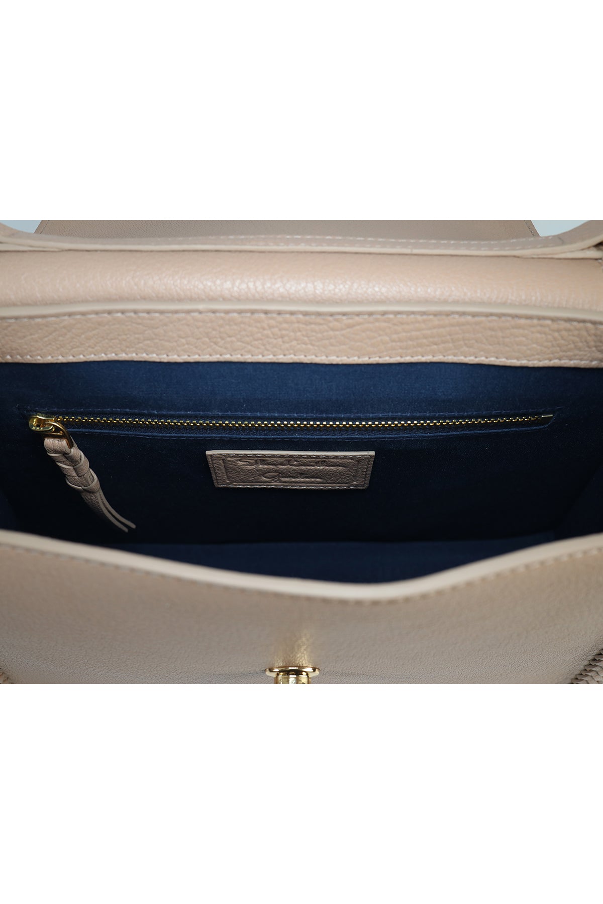 Geranium-Nude Leather Shoulder Bag