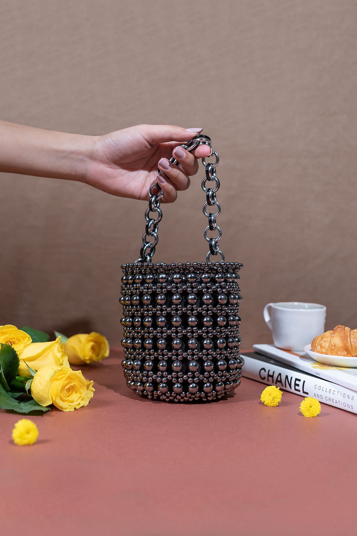 Mariam Beaded Bucket Bag