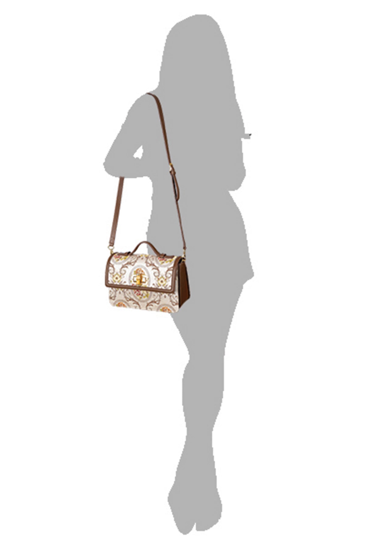 Tulip-Brown Leather Shoulder Bag