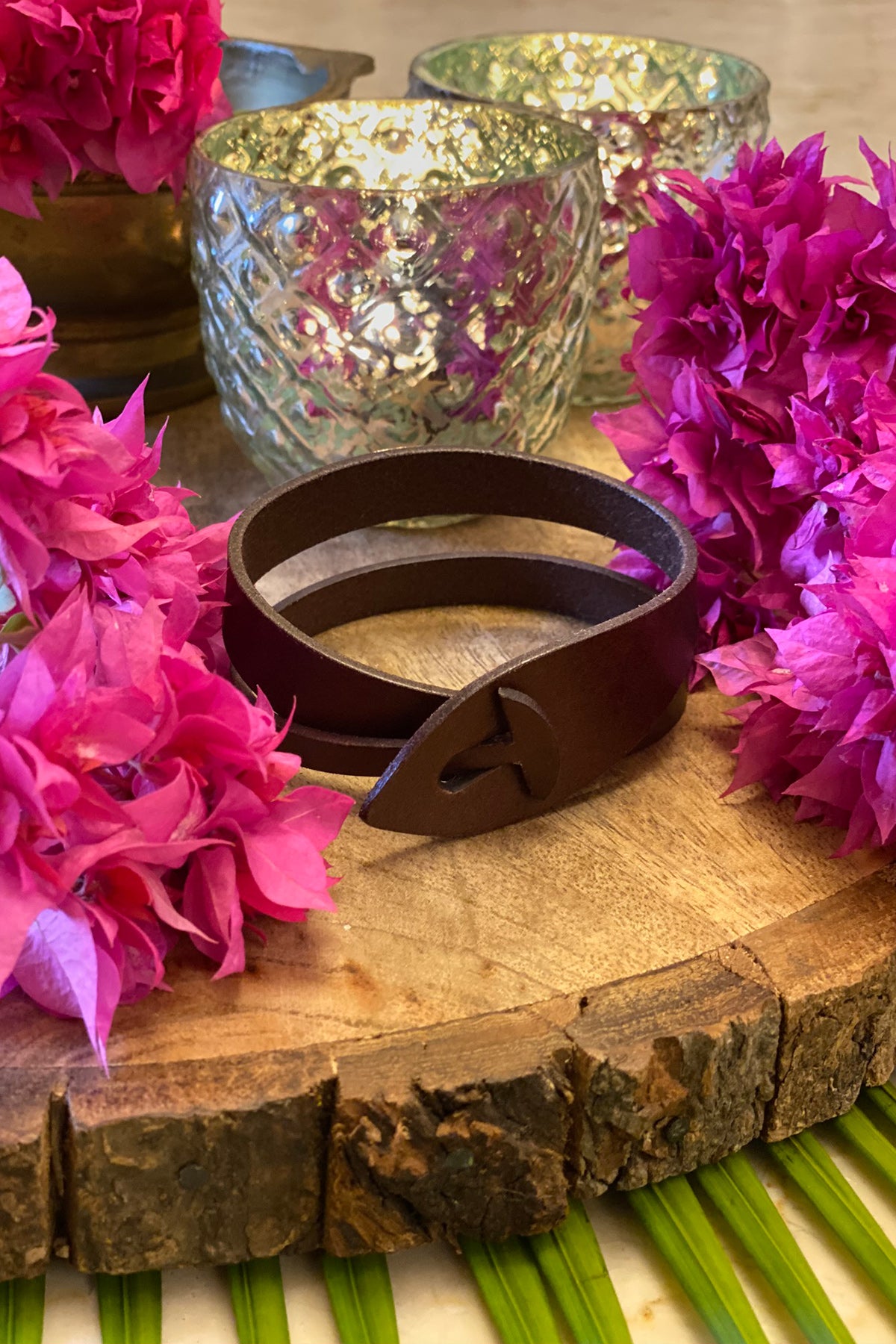 Insert detail double wrap bracelet