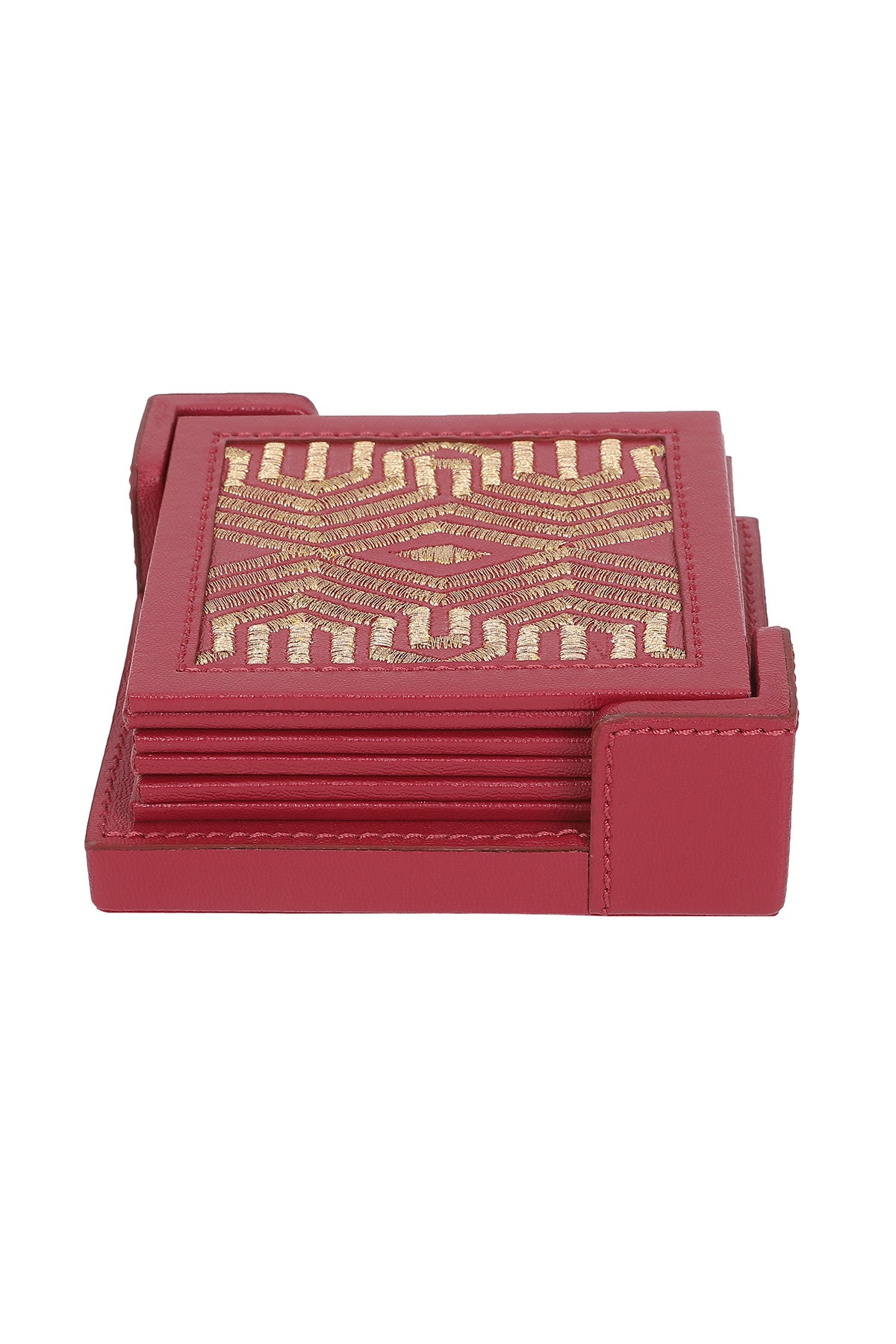 Maple Coaster Set (Set of 6) -Ruby