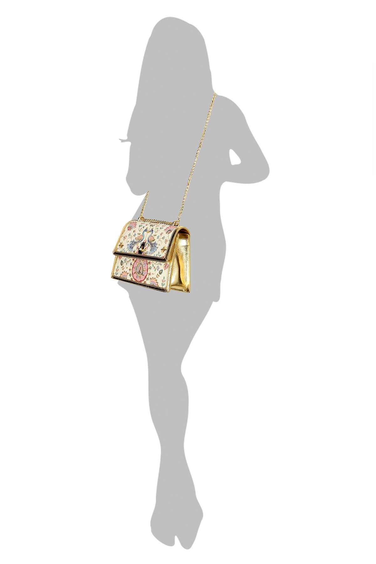 Manika Embroidered Leather Shoulder Bag
