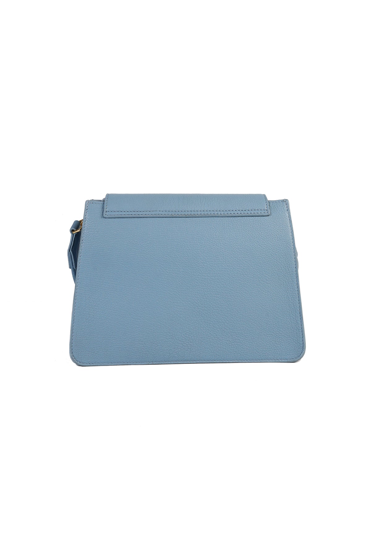 Geranium-Powder Blue Leather Shoulder Bag