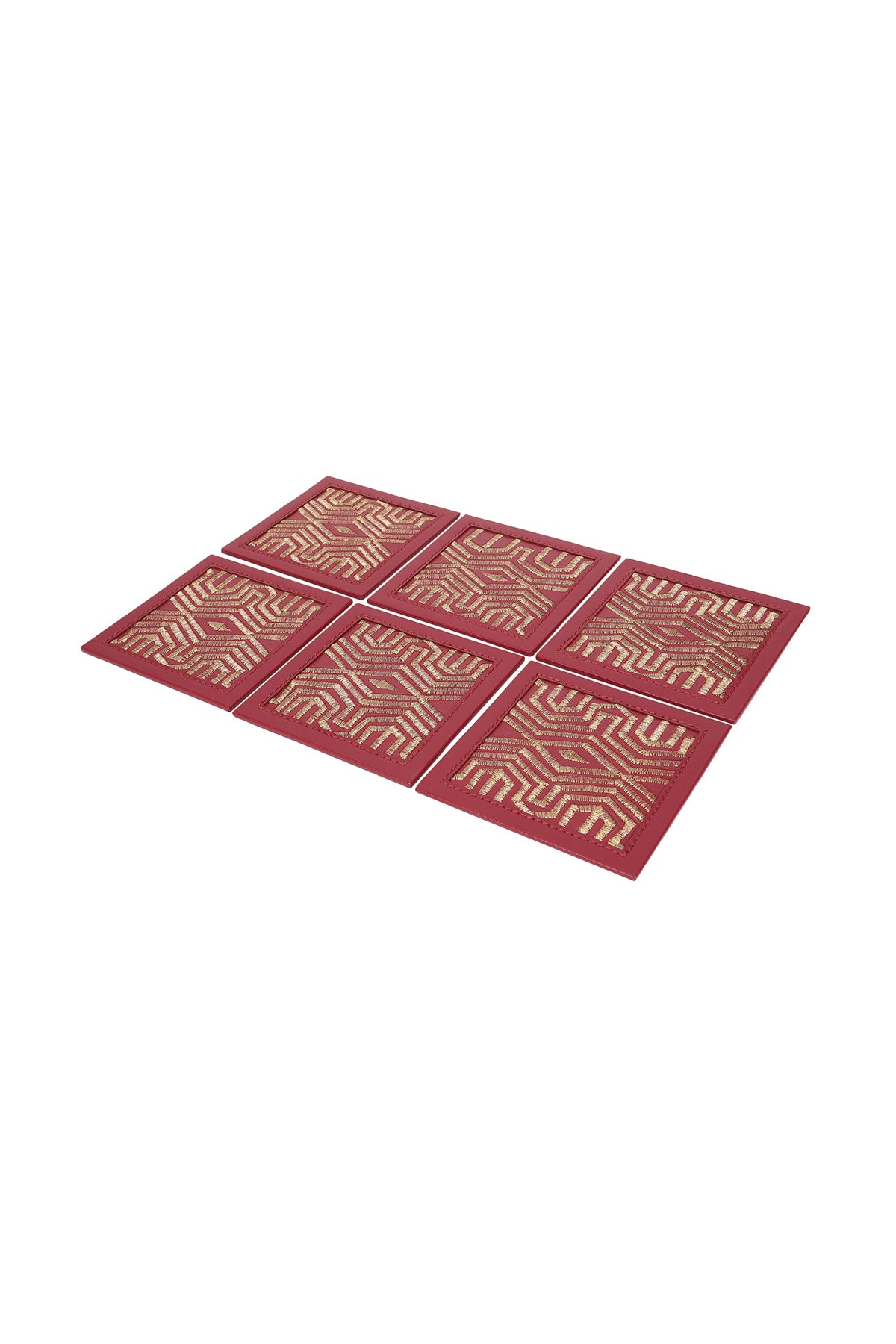 Maple Coaster Set (Set of 6) -Ruby