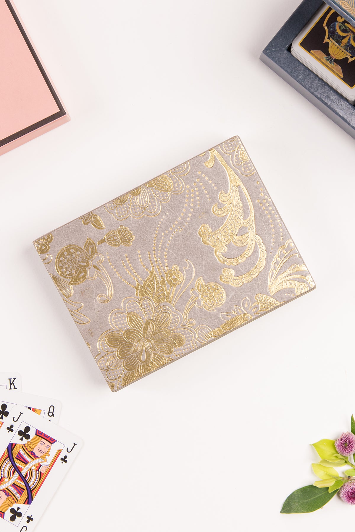 Gulmohar Playing Cards Box - Grey