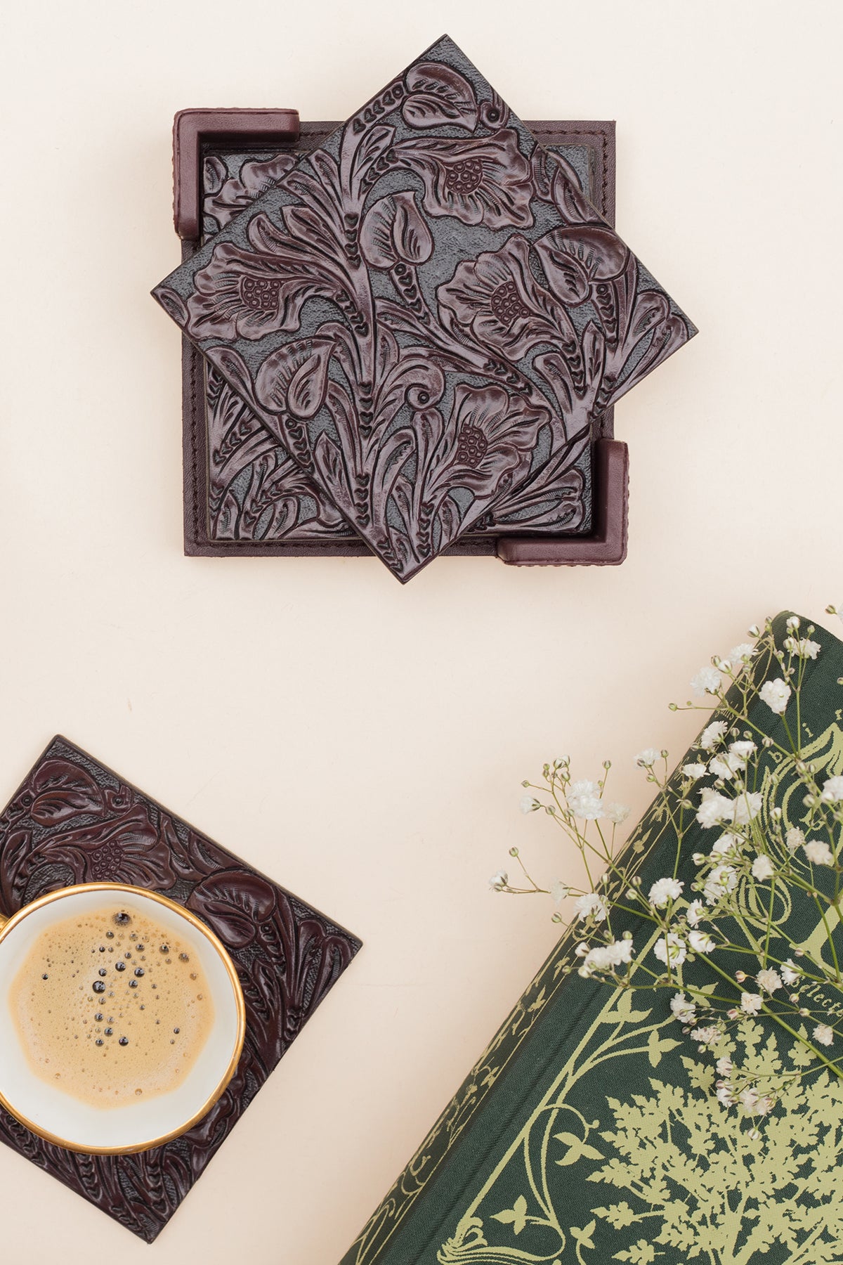 Banyan Coaster Set - sangria