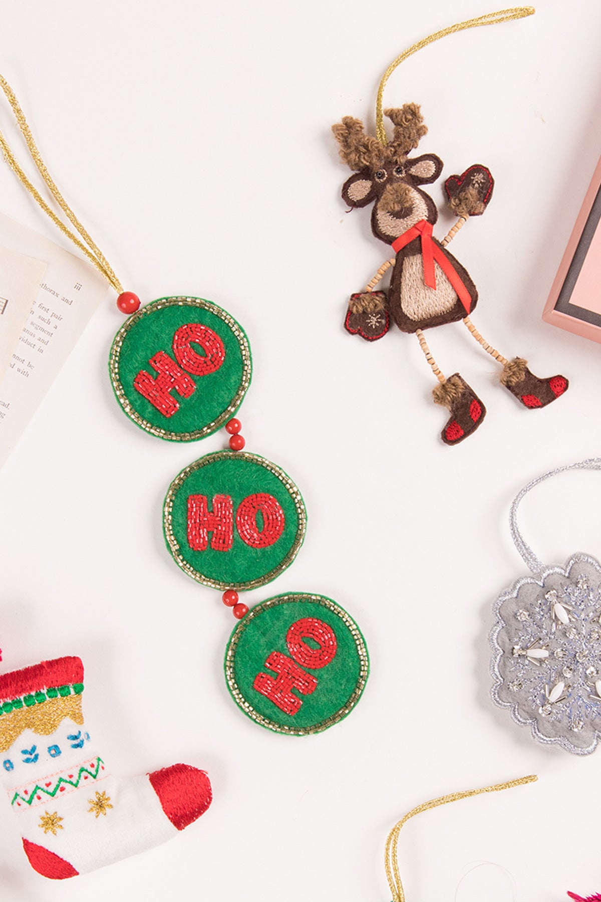 Ho Ho Ho Christmas ornaments