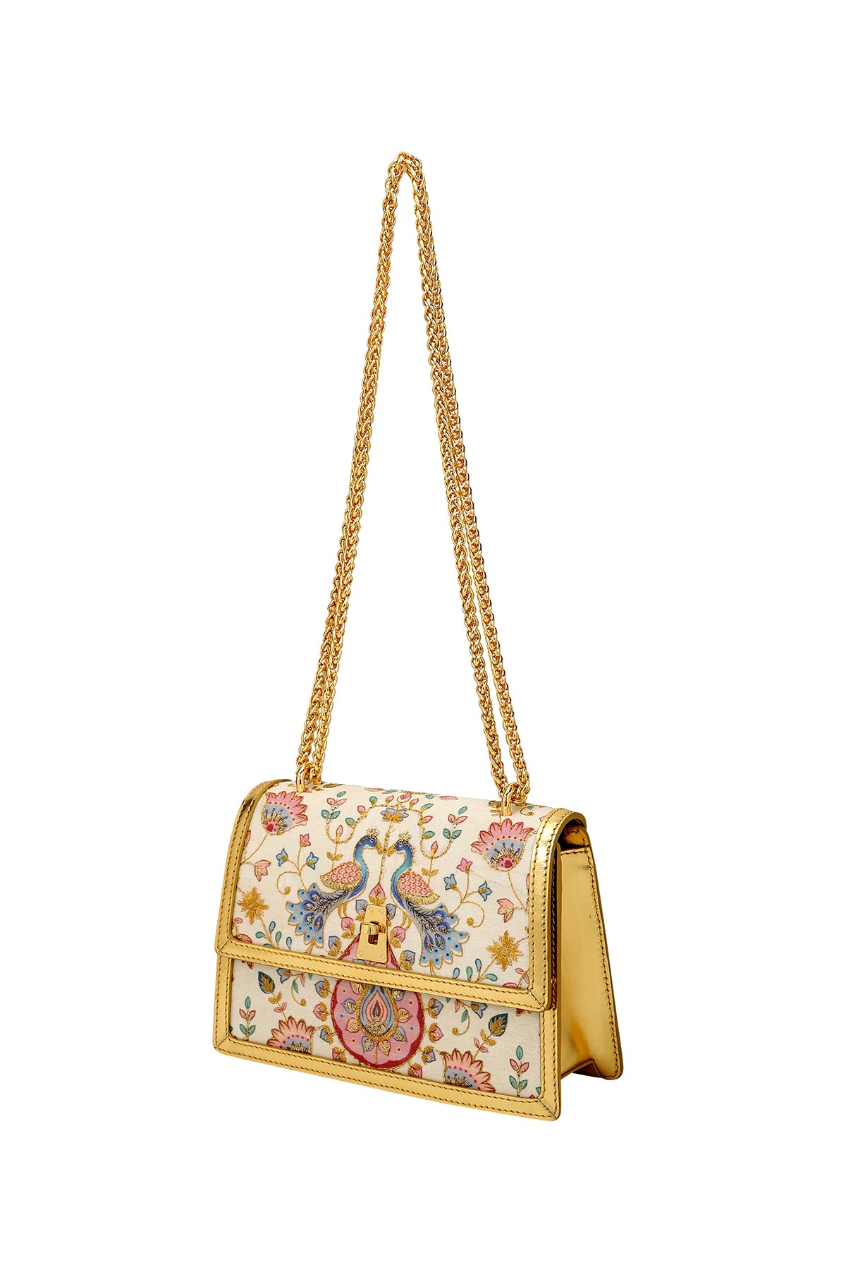 Manika Embroidered Leather Shoulder Bag