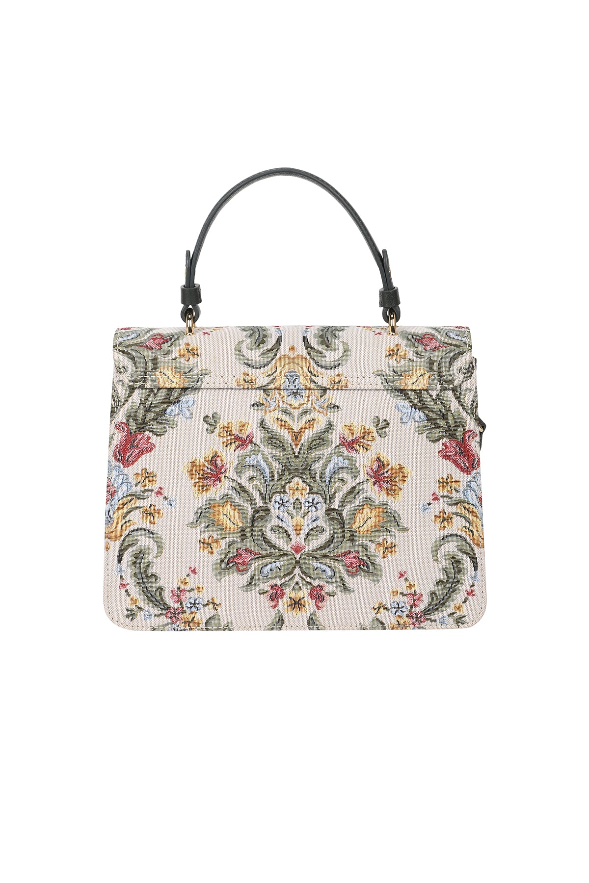 Hydrangea Forest  Green Leather Shoulder Bag