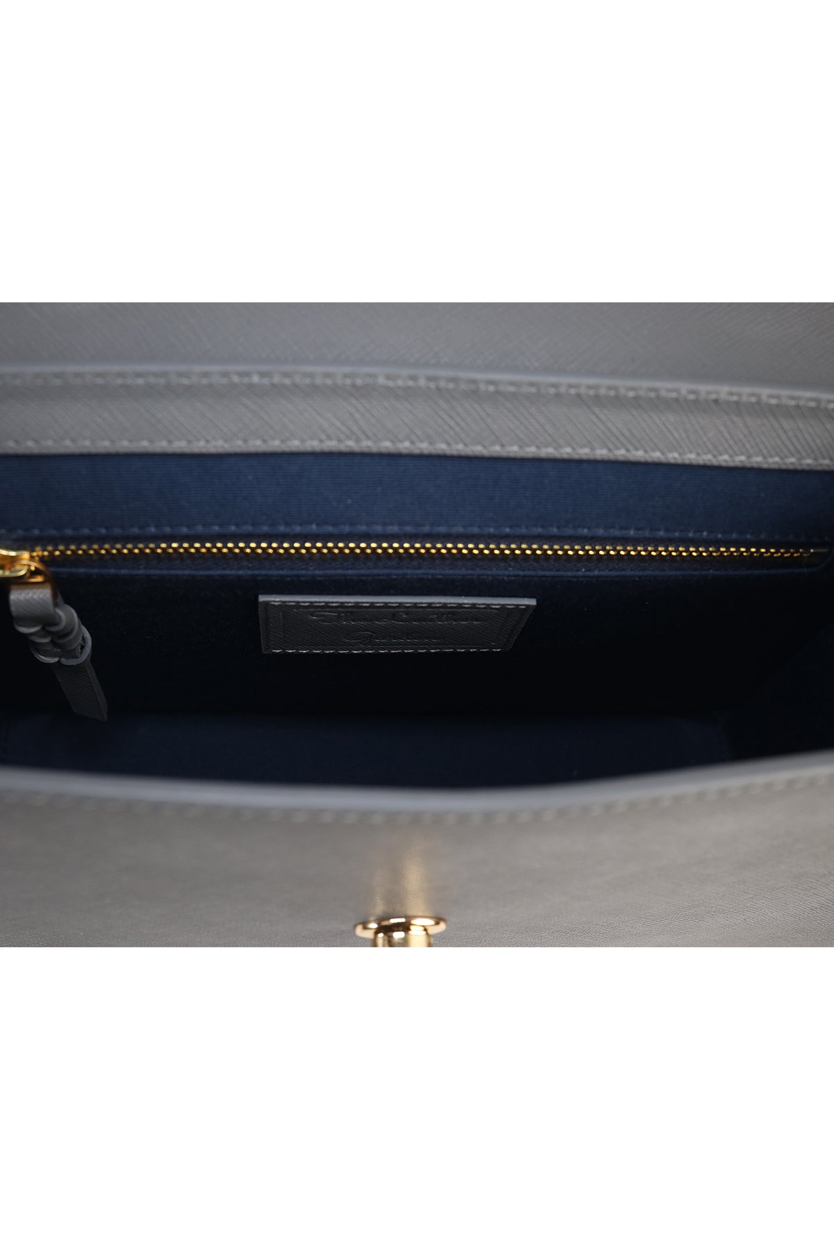 Aster-Grey Leather Shoulder Bag