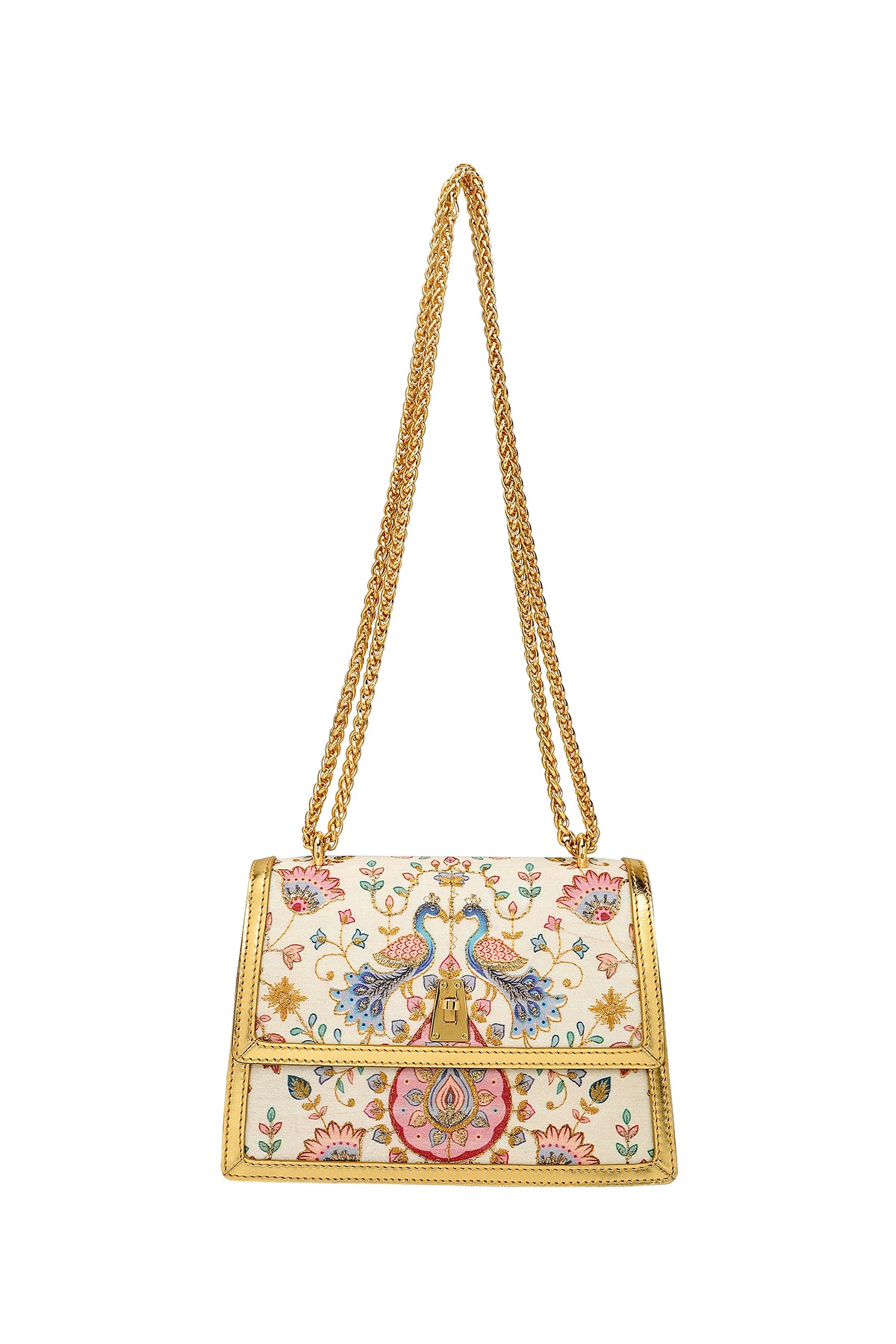 Manika Embroidered Leather Shoulder Bag