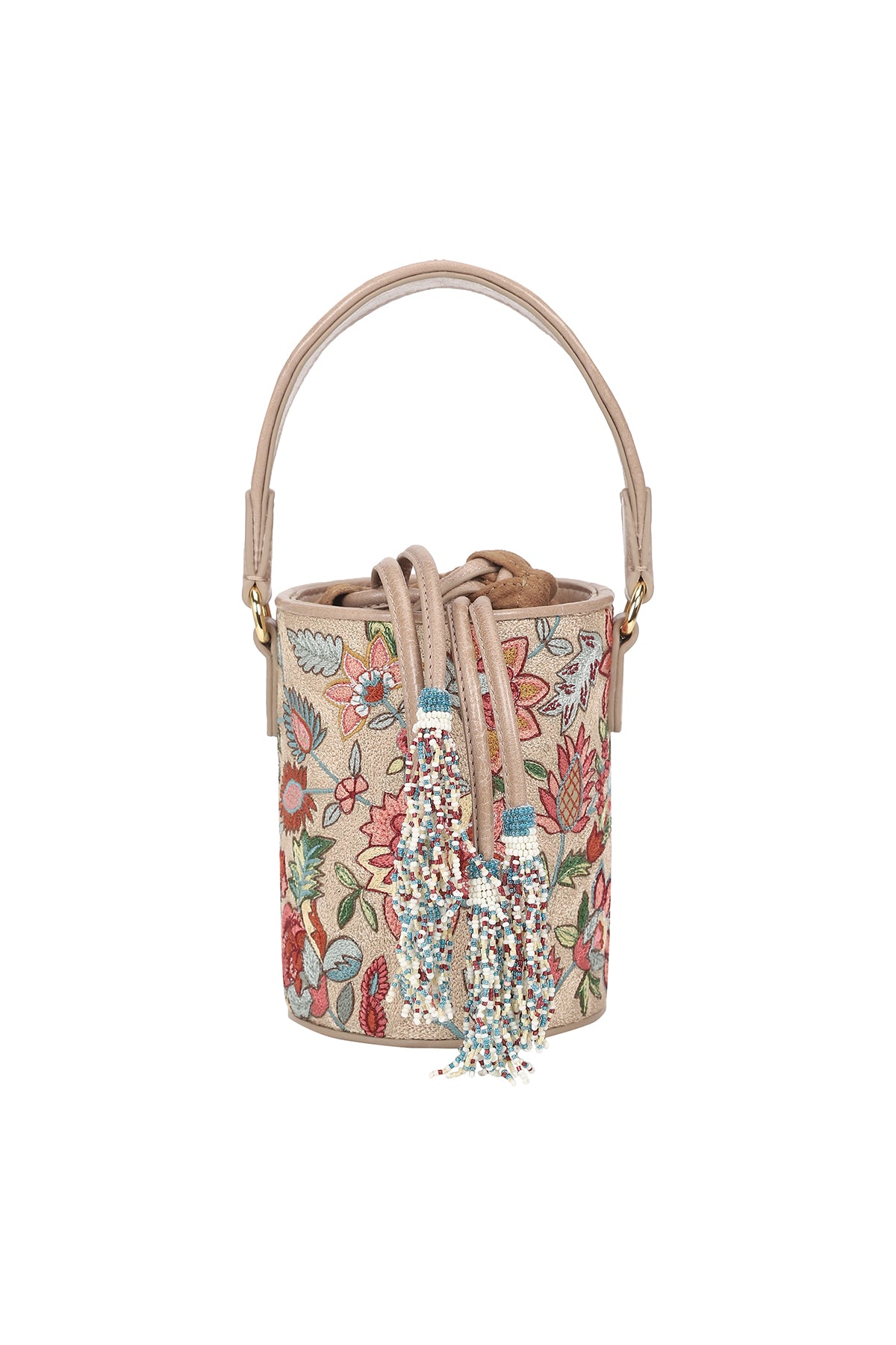 Statice Embroidered Bucket Bag