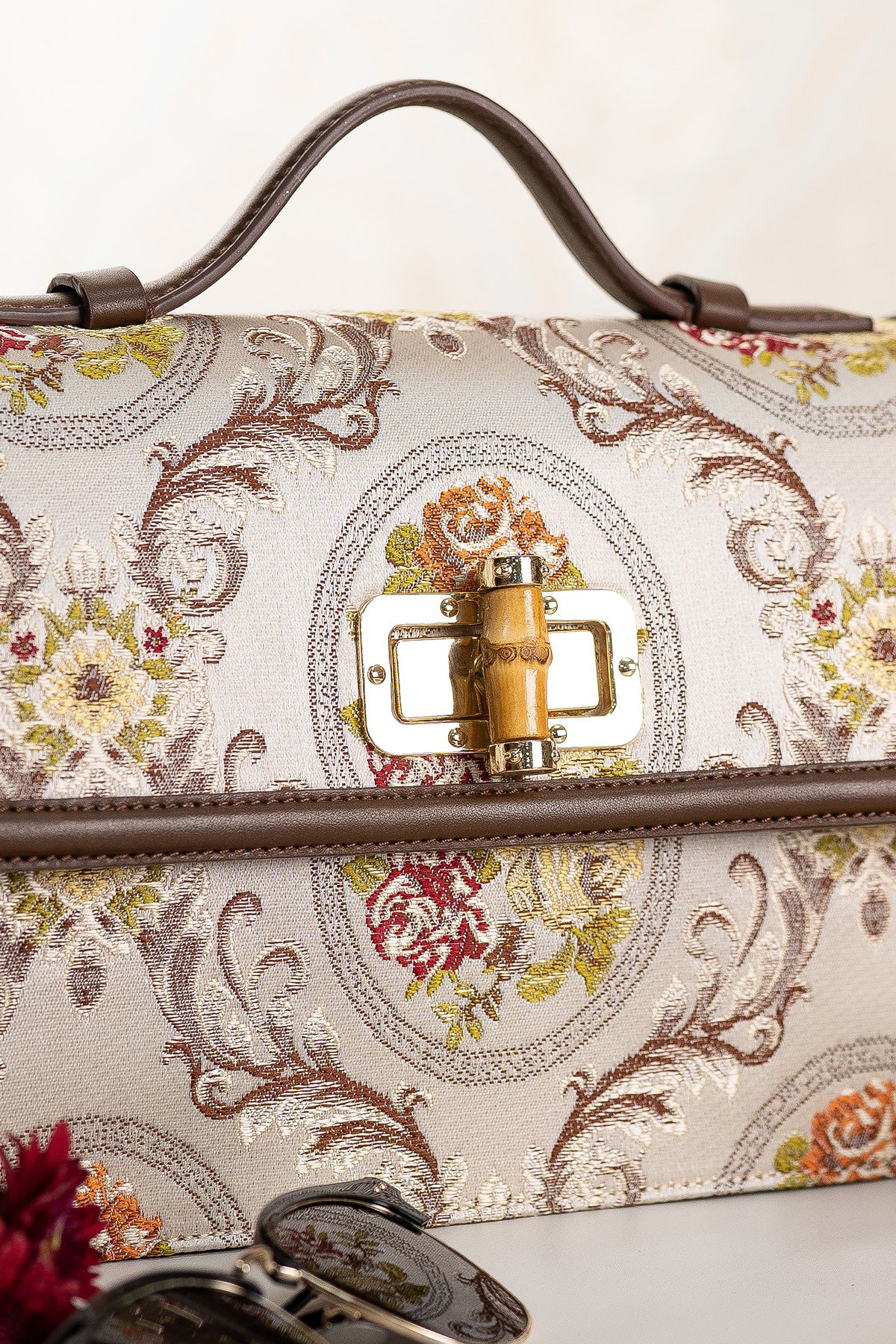 Tulip-Brown Leather Shoulder Bag
