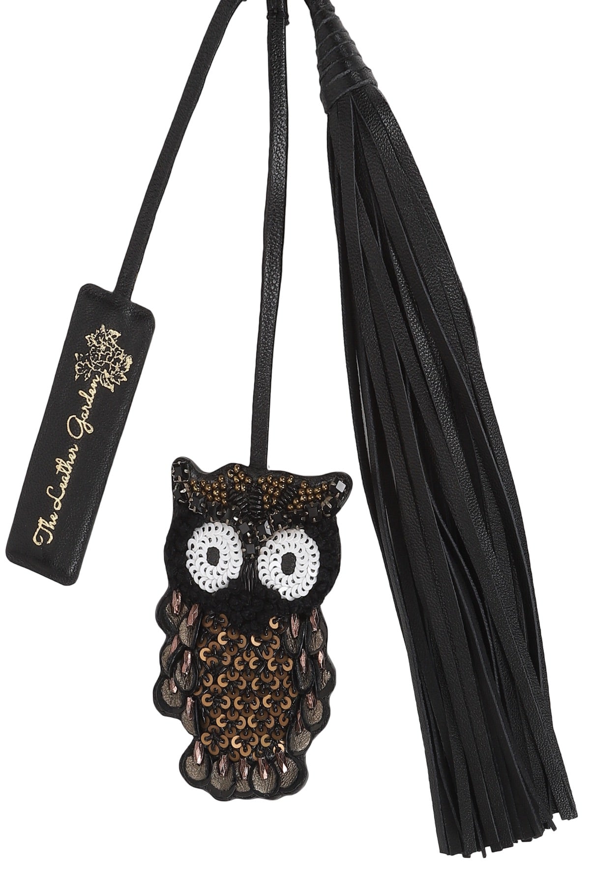 Owl Leather Charm - Black