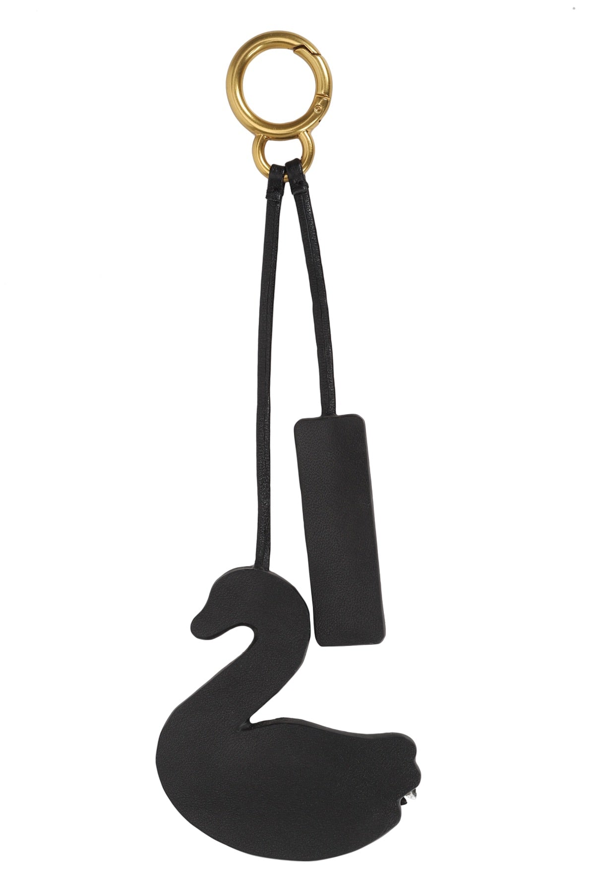 Swan Leather Charm -Black