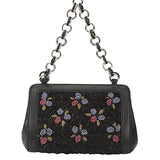 Adia Black Handheld Leather Bag