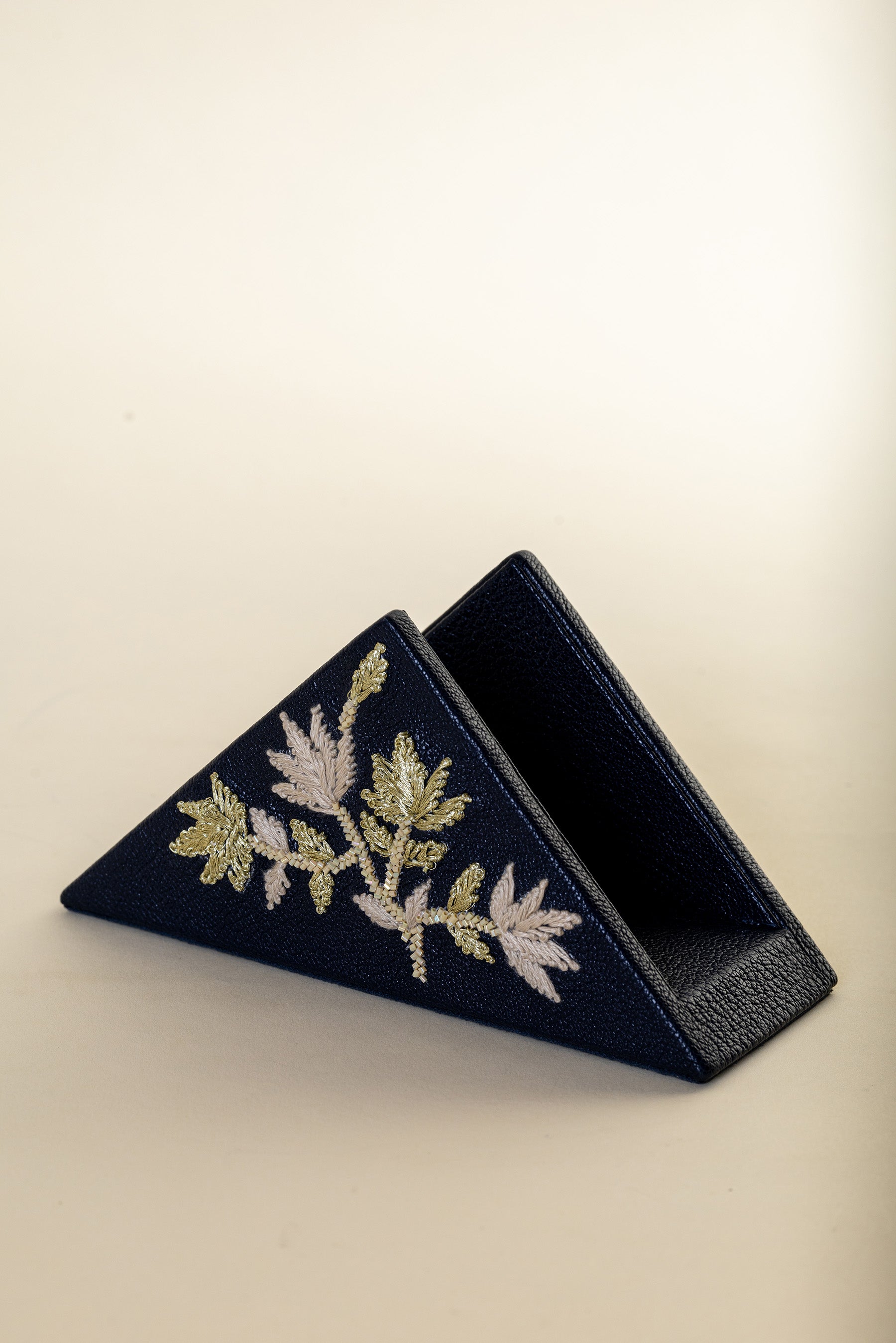 Geranium Navy Napkin Holder