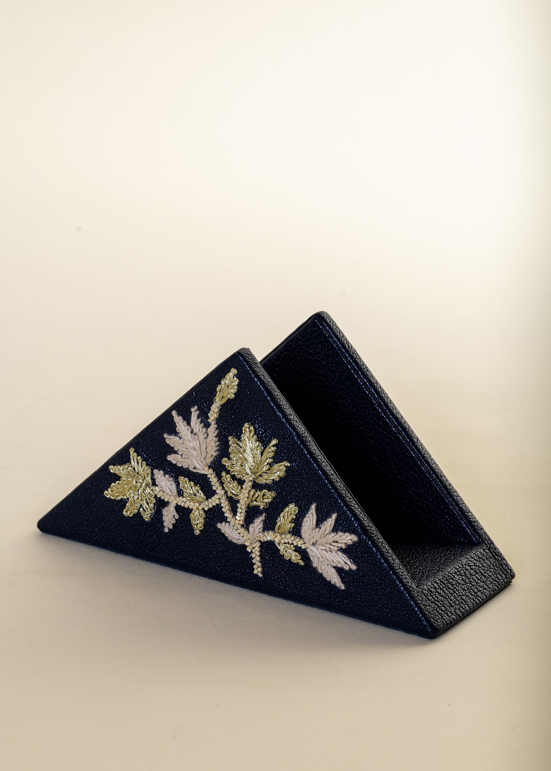 Geranium Navy Napkin Holder