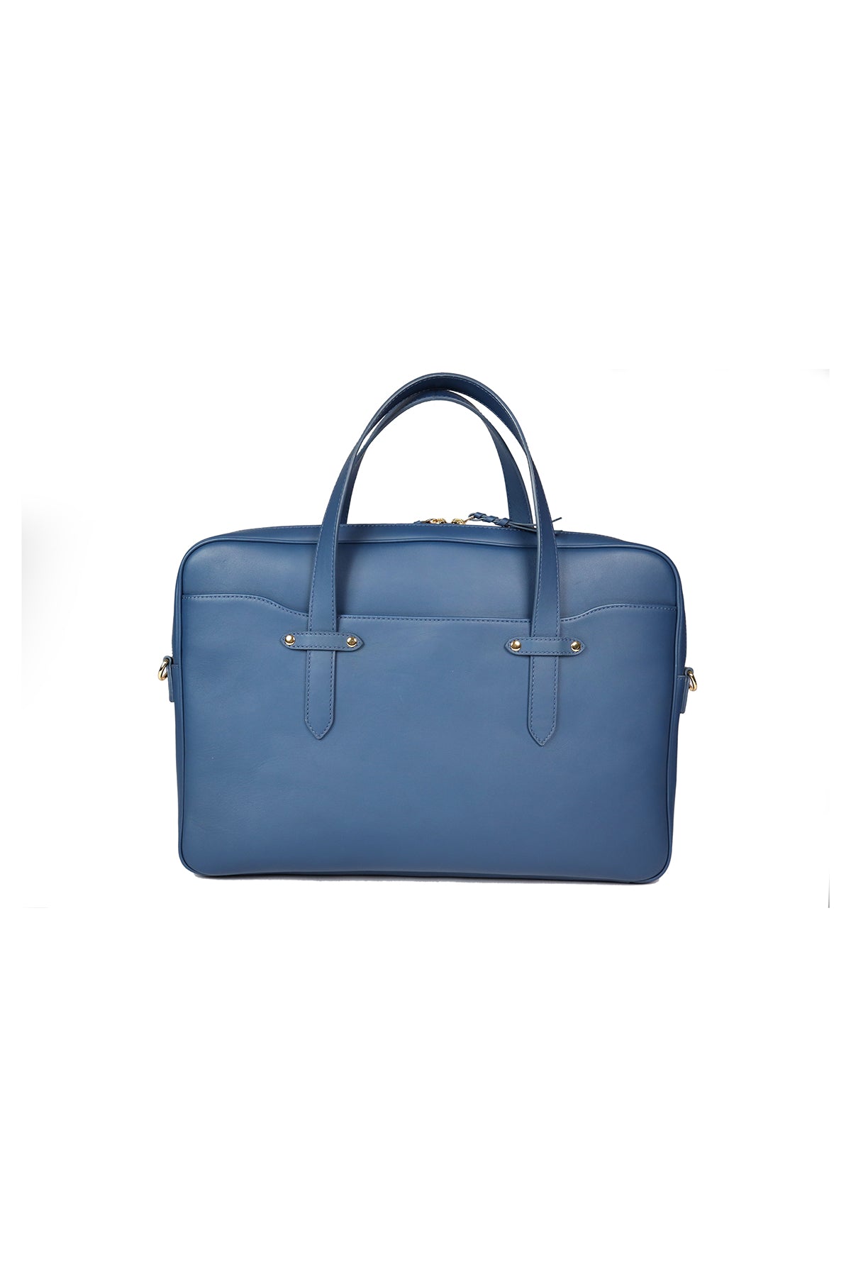 Petunia-Blue Leather Laptop Bag